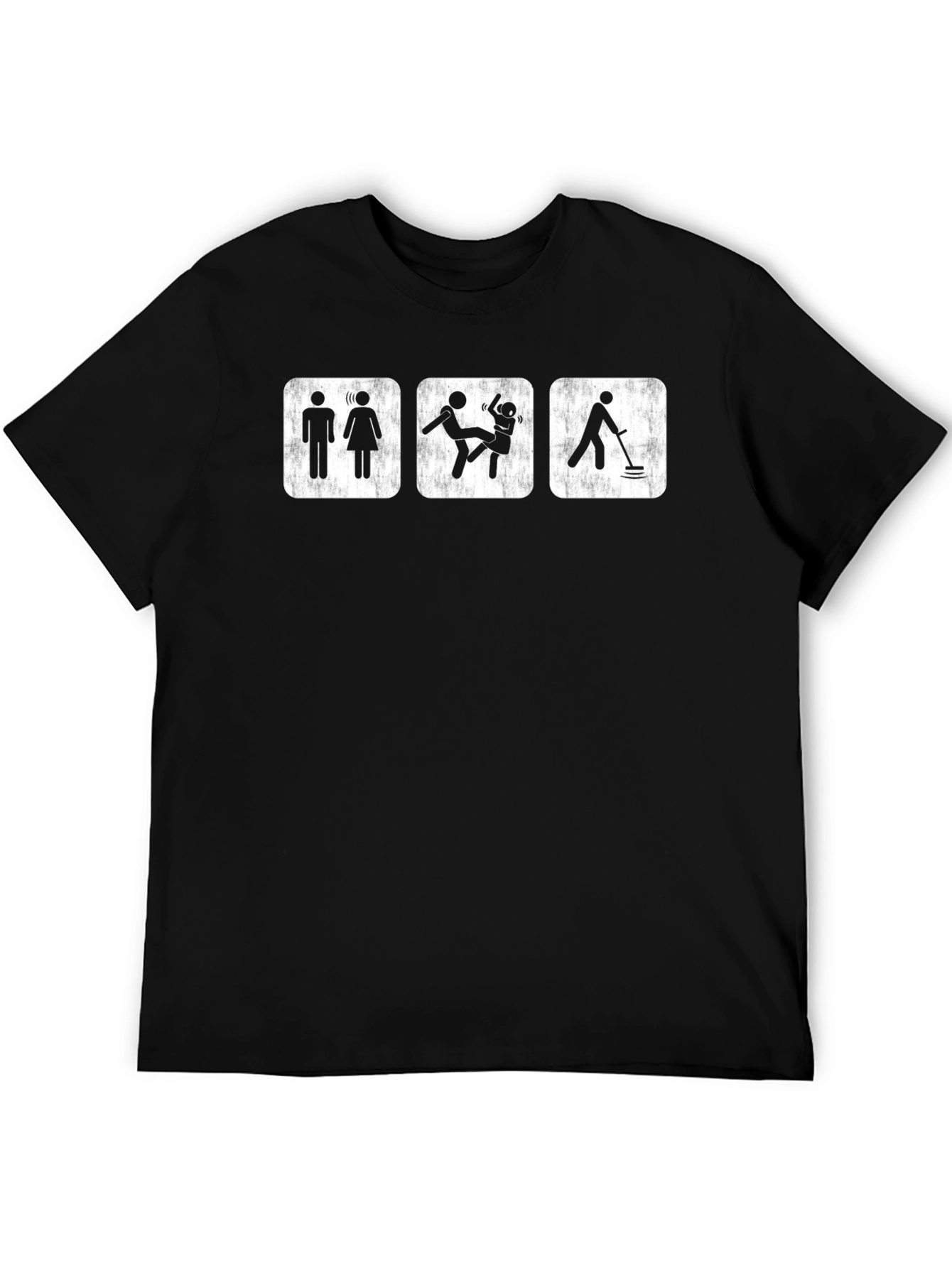 Black Funny Pictogram T-Shirt for Him view 5