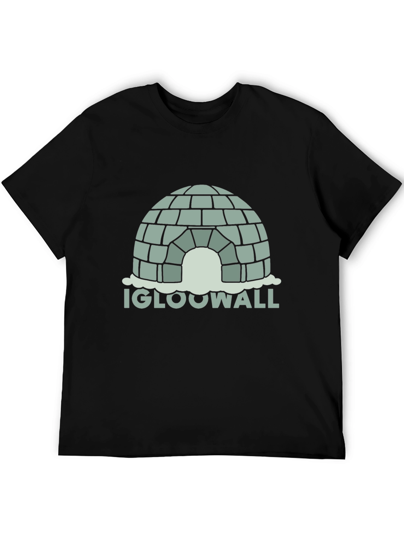 Black Igloo Wall Graphic Tee - Black Cotton T-Shirt view 5
