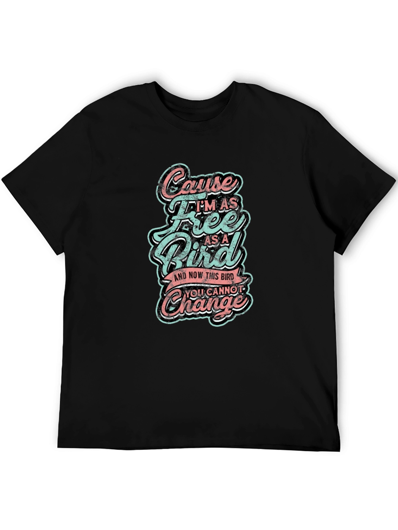 Black Free Bird Graphic T-Shirt - Unisex view 5