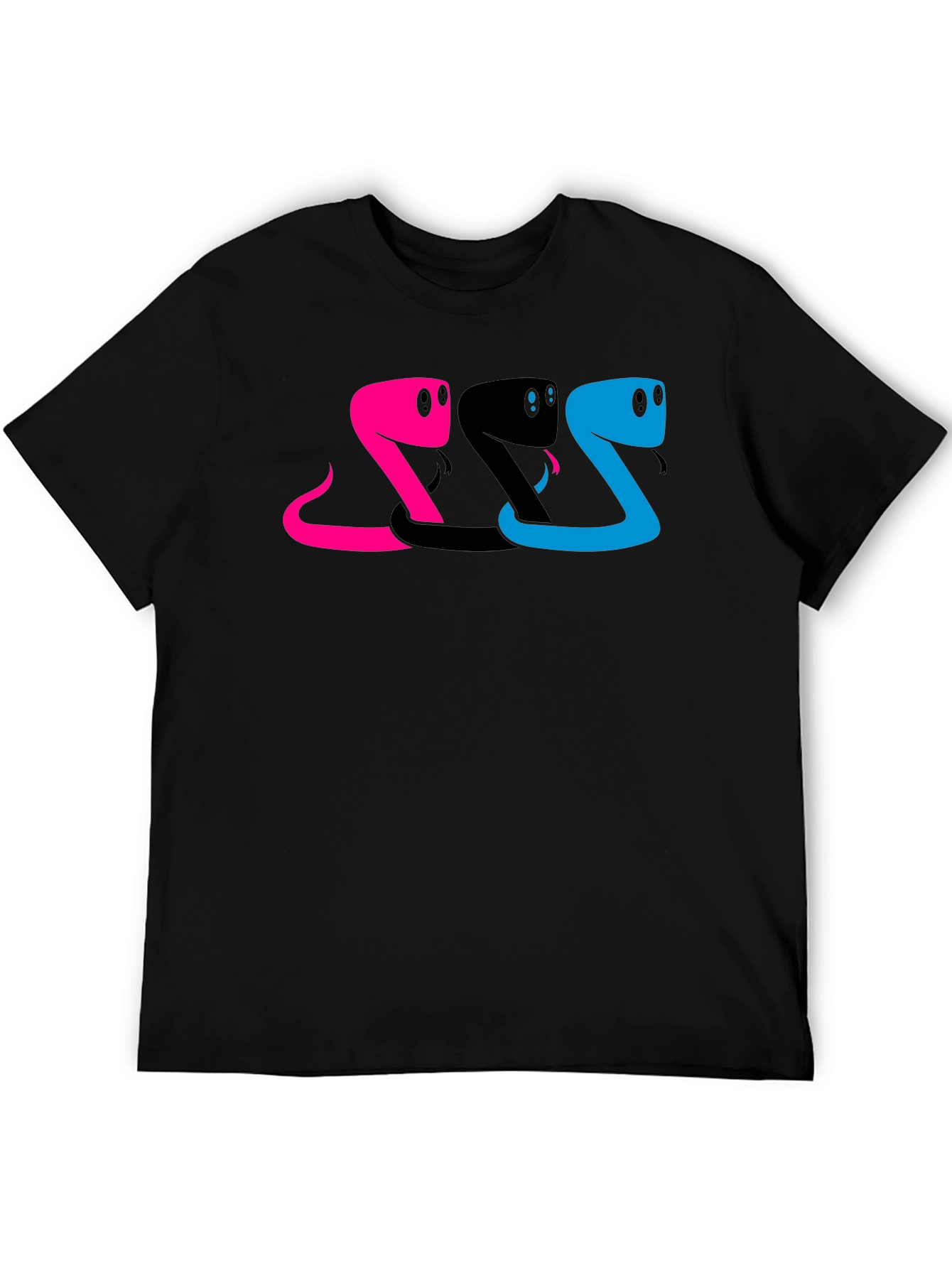 Black Snake Trio Graphic Tee - Black Cotton Shirt view 5