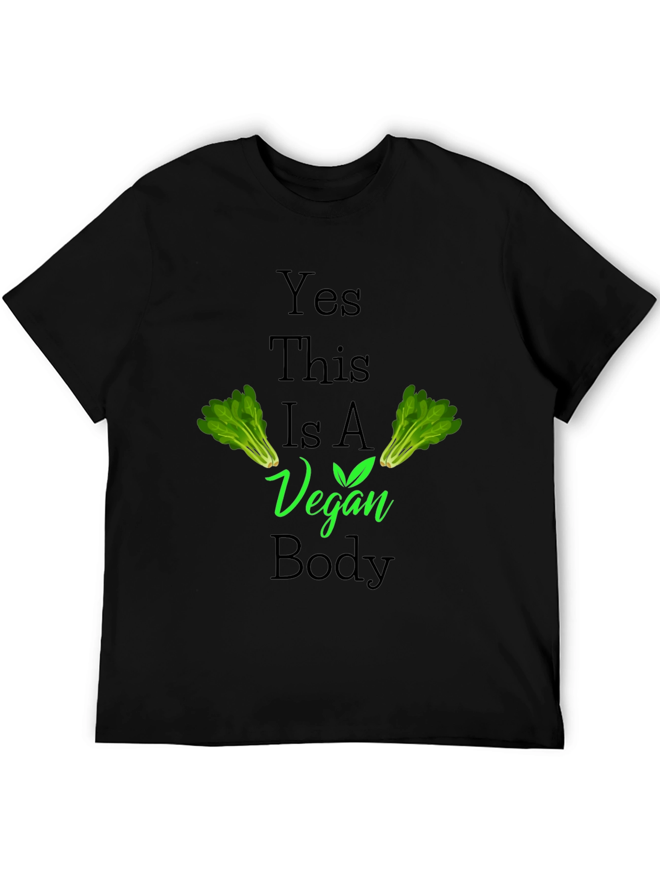 Black Vegan Body T-Shirt - Plant Powered Lifestyle Apparel view 5
