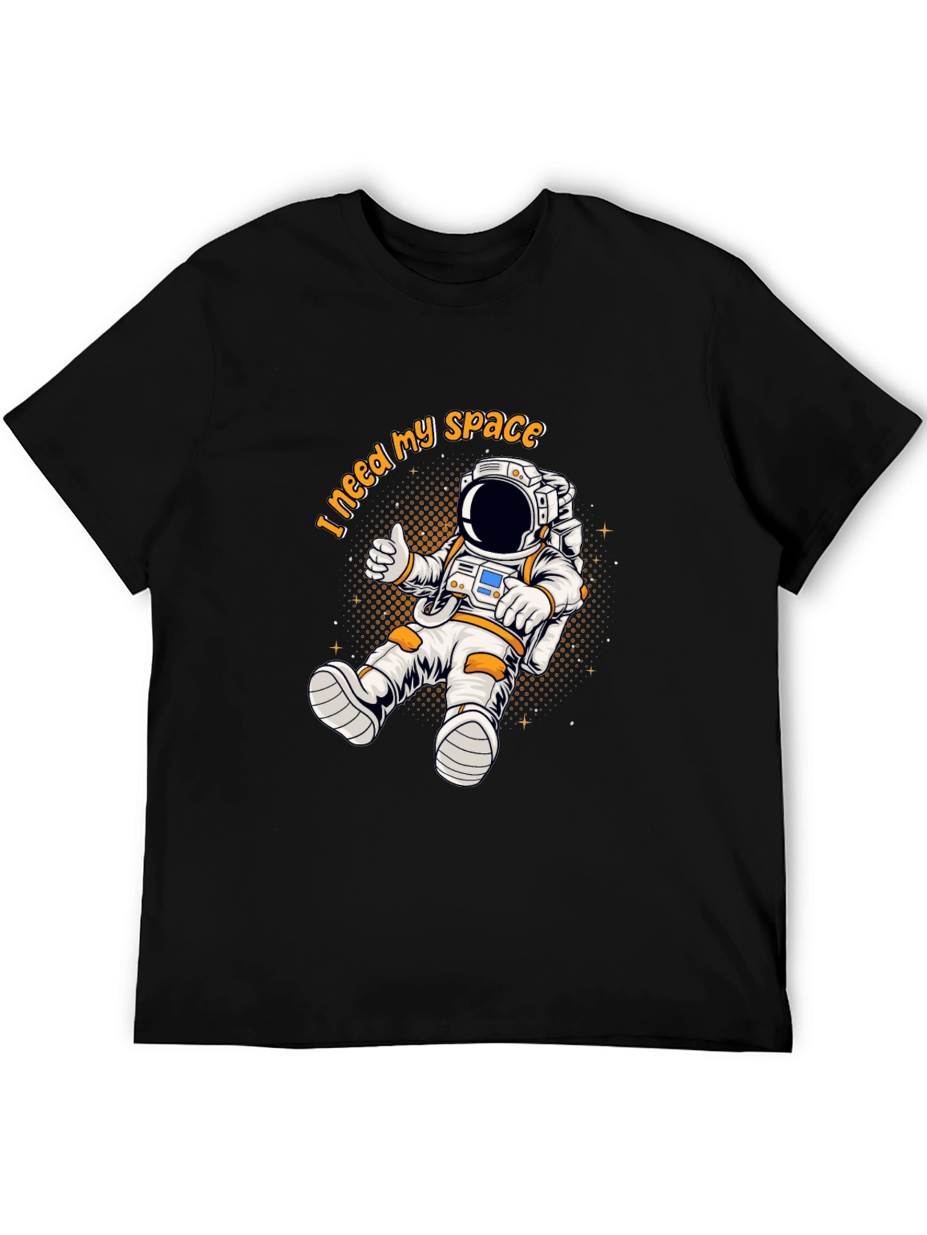 Black I Need My Space Astronaut Graphic T-Shirt view 5