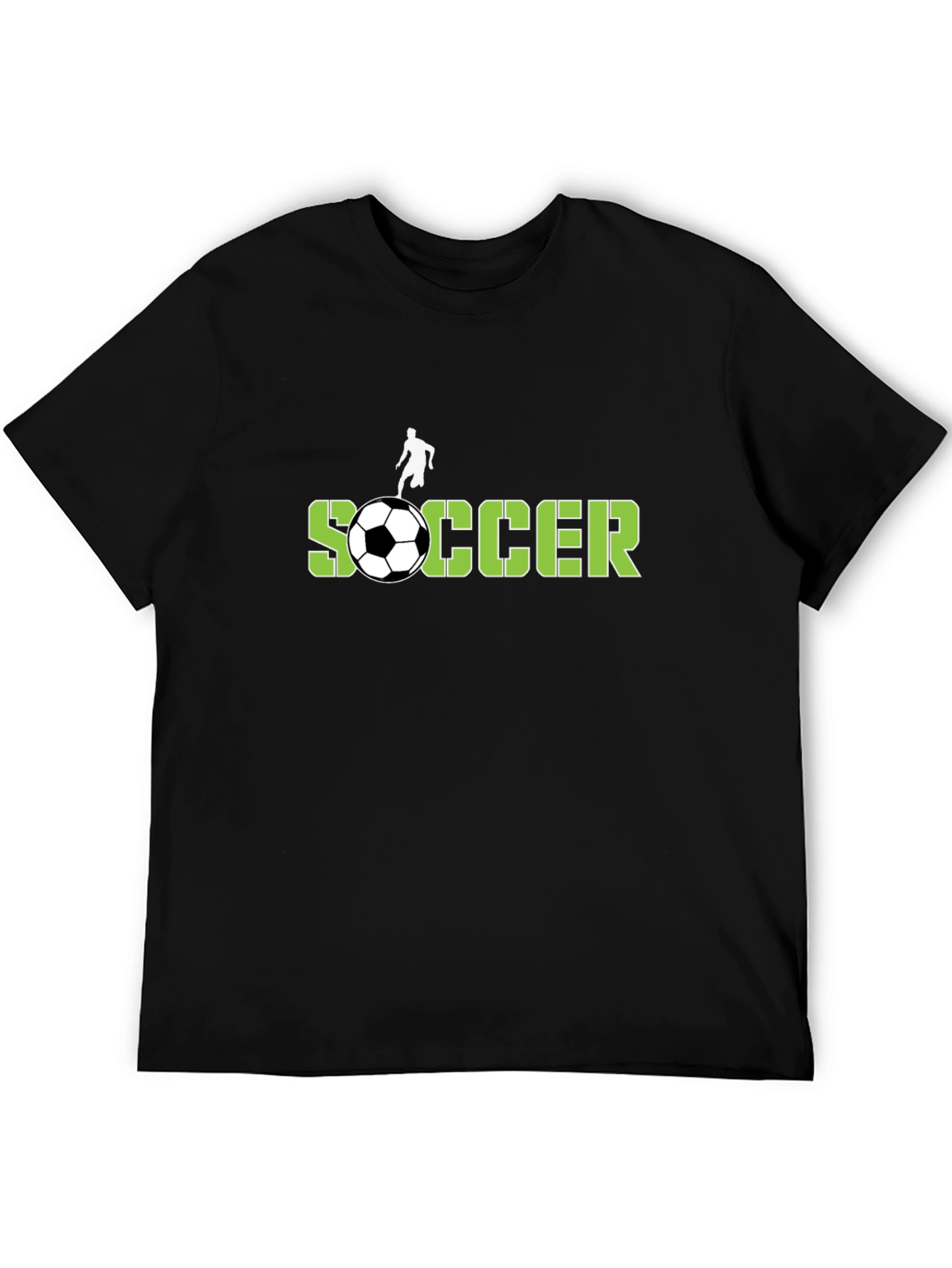 Black Soccer Graphic T-Shirt - Black Cotton Tee view 5