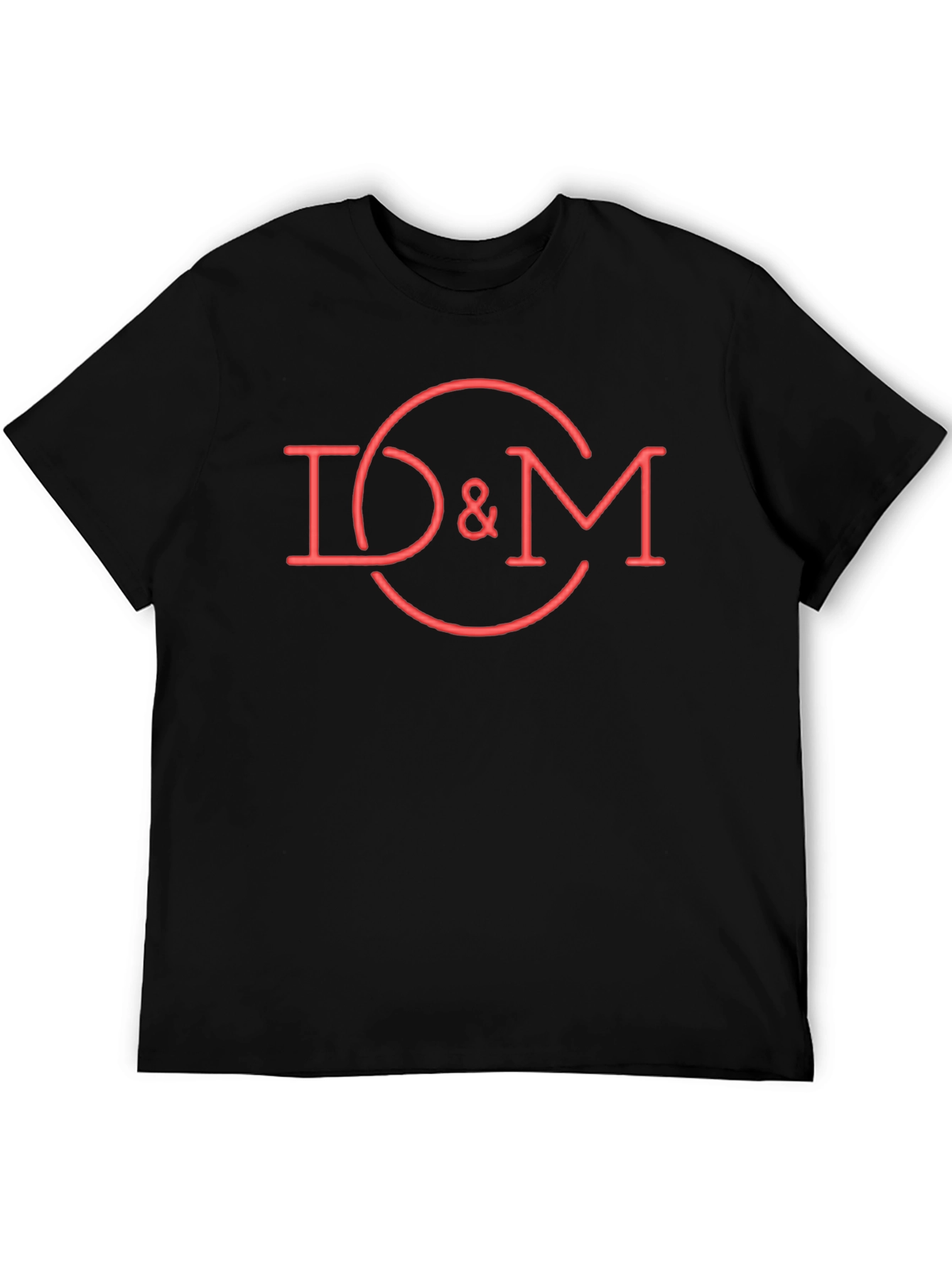 Black D&M Red Graphic Tee - Cool Casual Cotton T-Shirt view 5