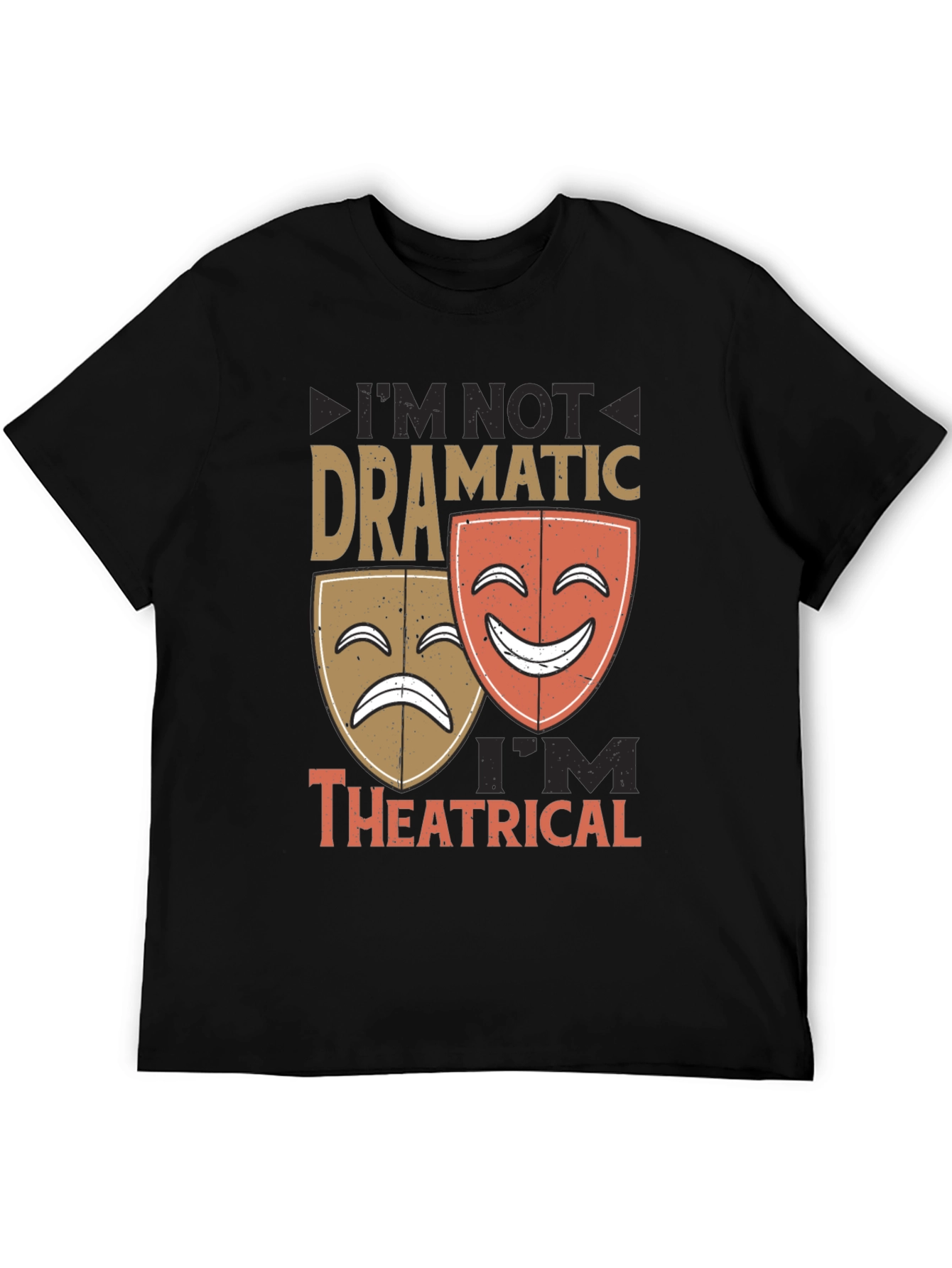 Black Dramatic vs. Theatrical Graphic T-Shirt view 5