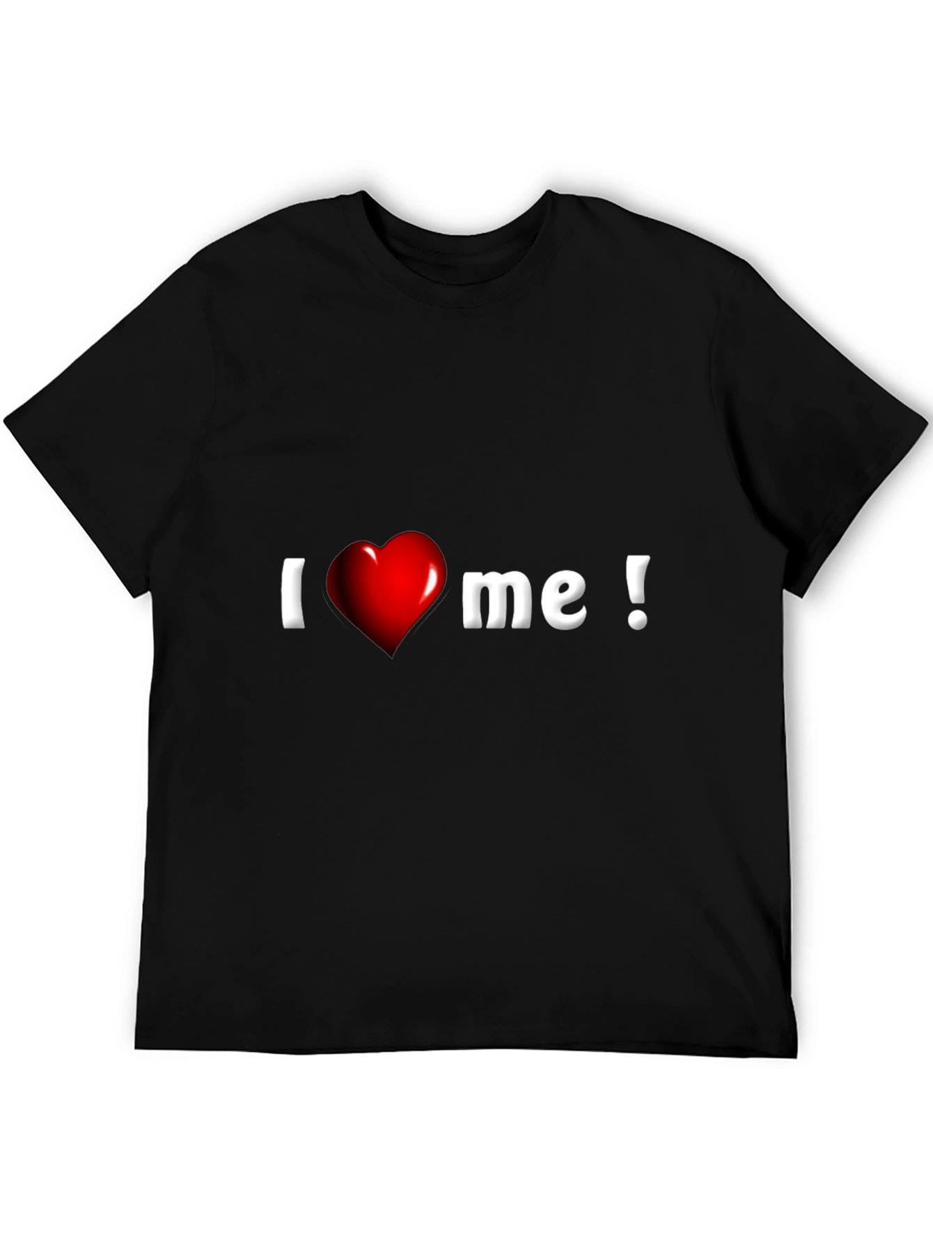 Black I Heart Me Graphic Tee - Black Cotton Blend view 5