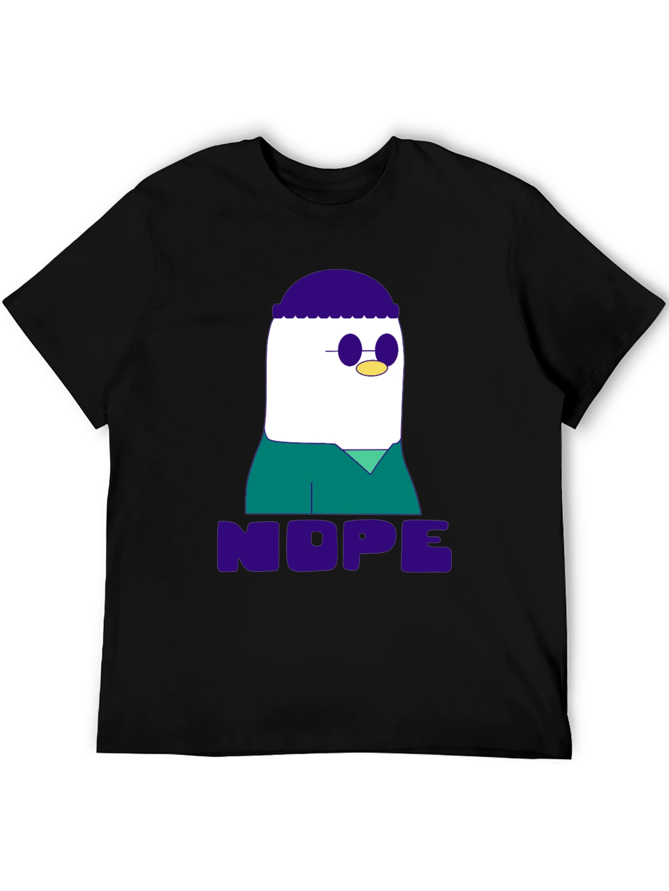 Black Nope T-Shirt - Funny Cartoon Graphic Tee view 5