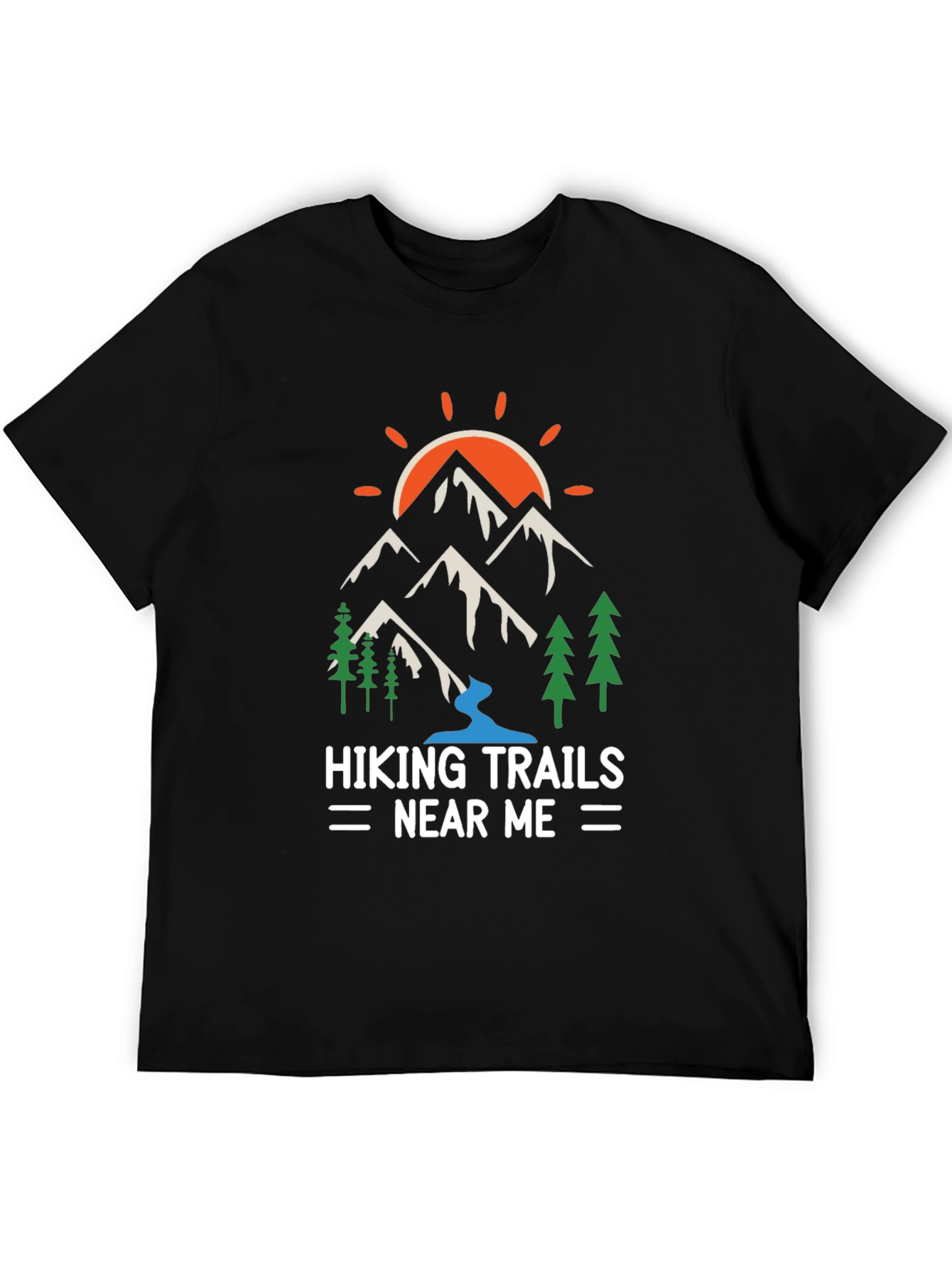 Black Hiking Trails Graphic Tee view 5