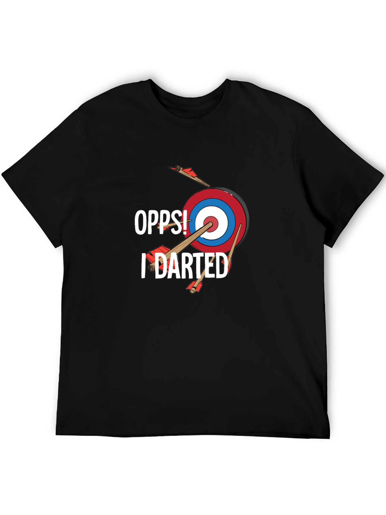 Black Oops! I Darted T-Shirt - Funny Darts Graphic Tee view 5