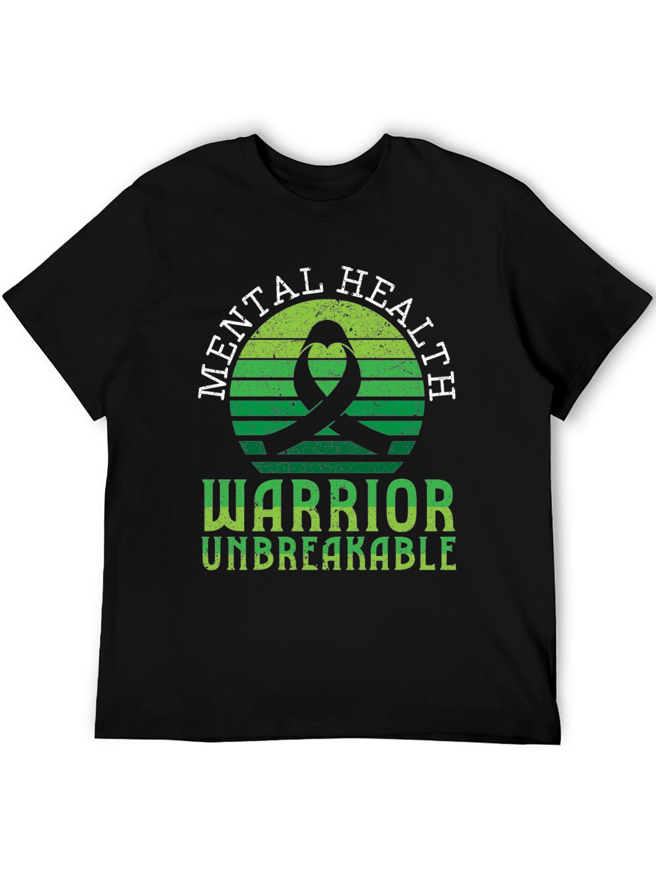 Black Mental Health Warrior T-Shirt Unbreakable Ribbon view 5