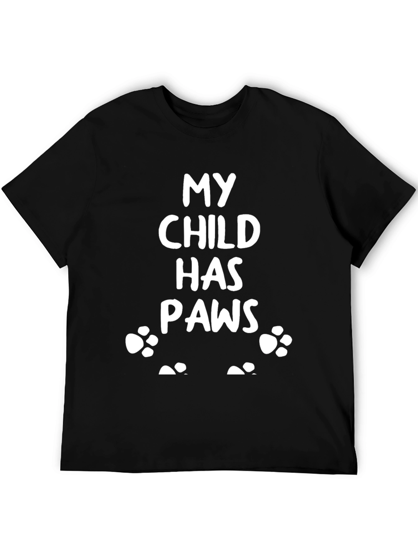 Black My Child Has Paws Black T-Shirt view 5