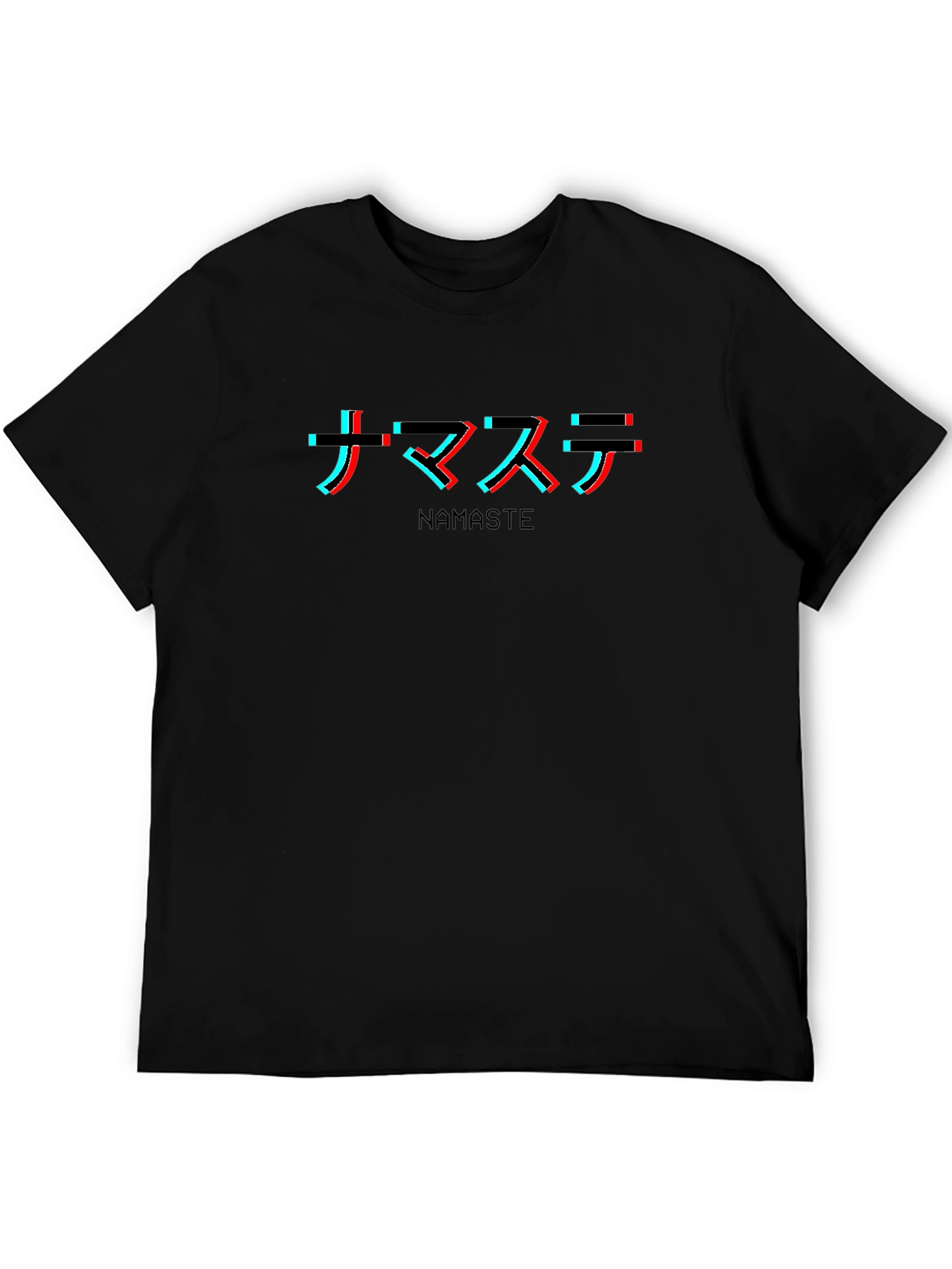 Namaste Glitch Graphic T-Shirt - Black - 5