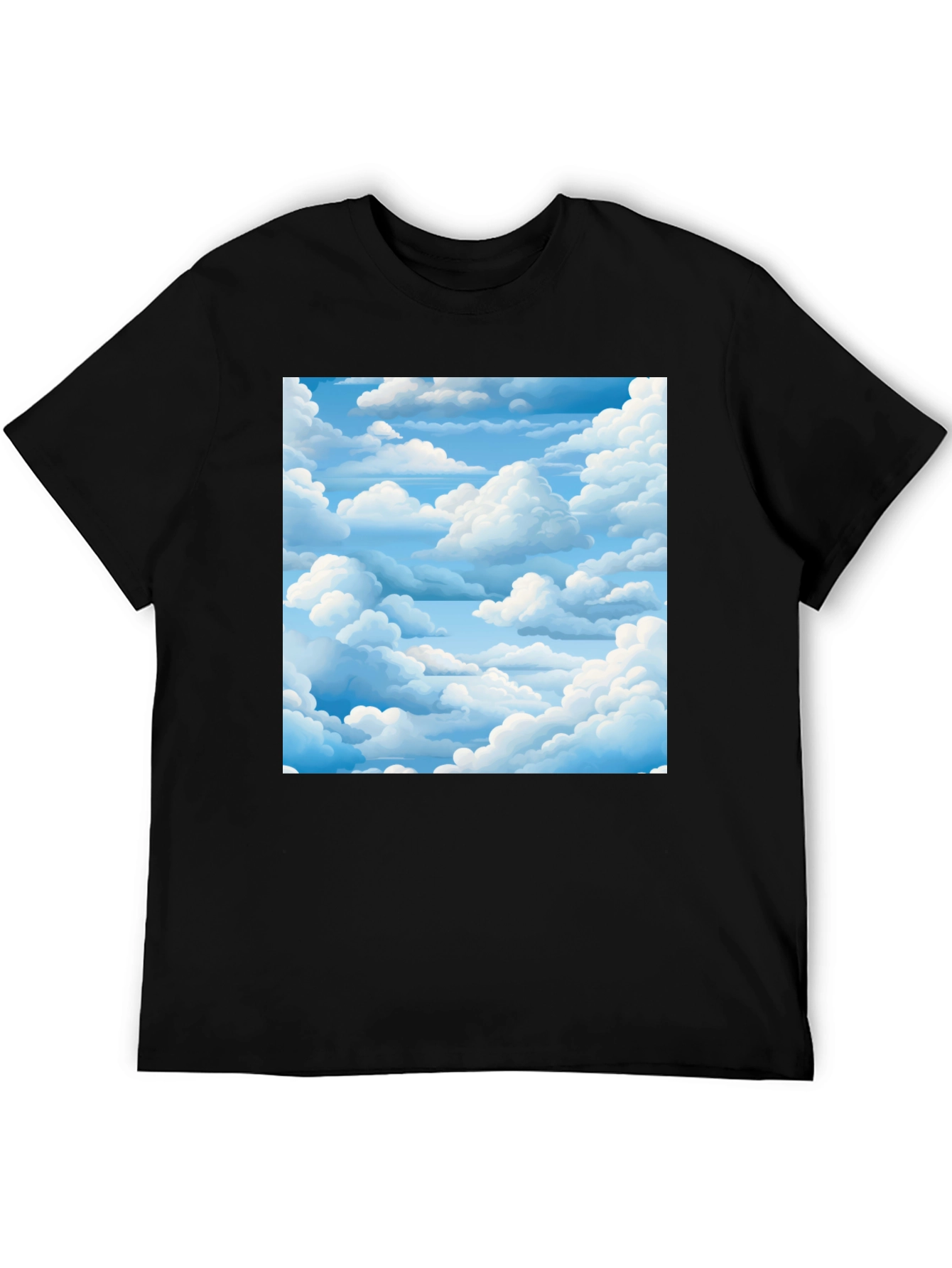 Black Sky Dream Black Tee - Cloudscape Graphic view 5