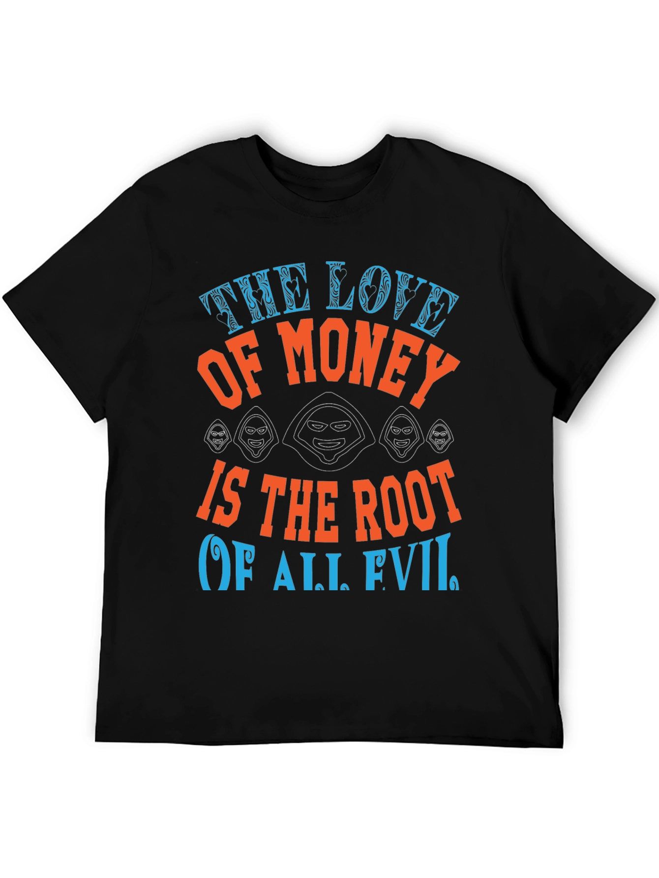Black The Love of Money Evil Graphic T-Shirt view 5