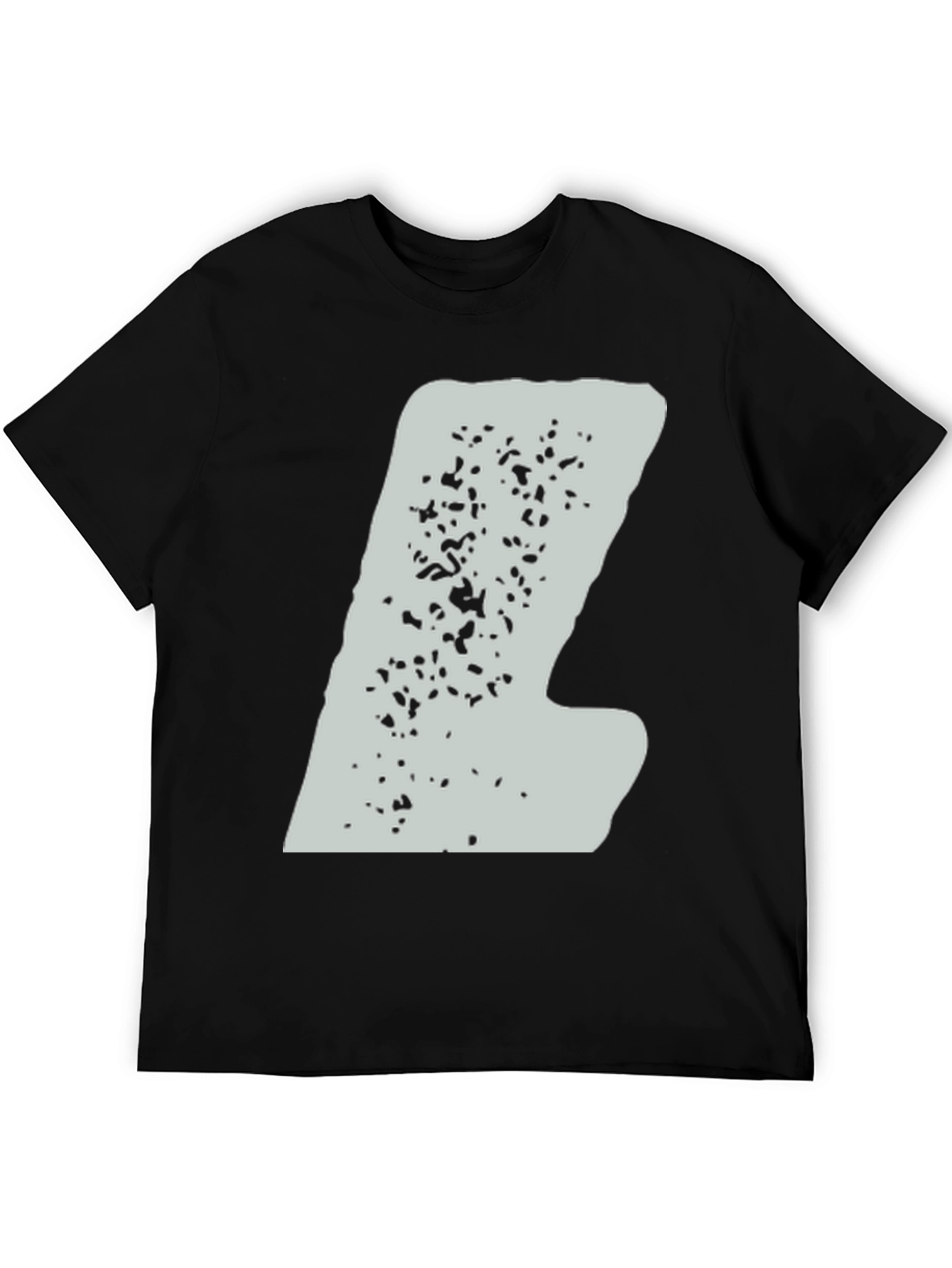 Black Abstract Graphic Print Tee - Men's Black T-Shirt view 5