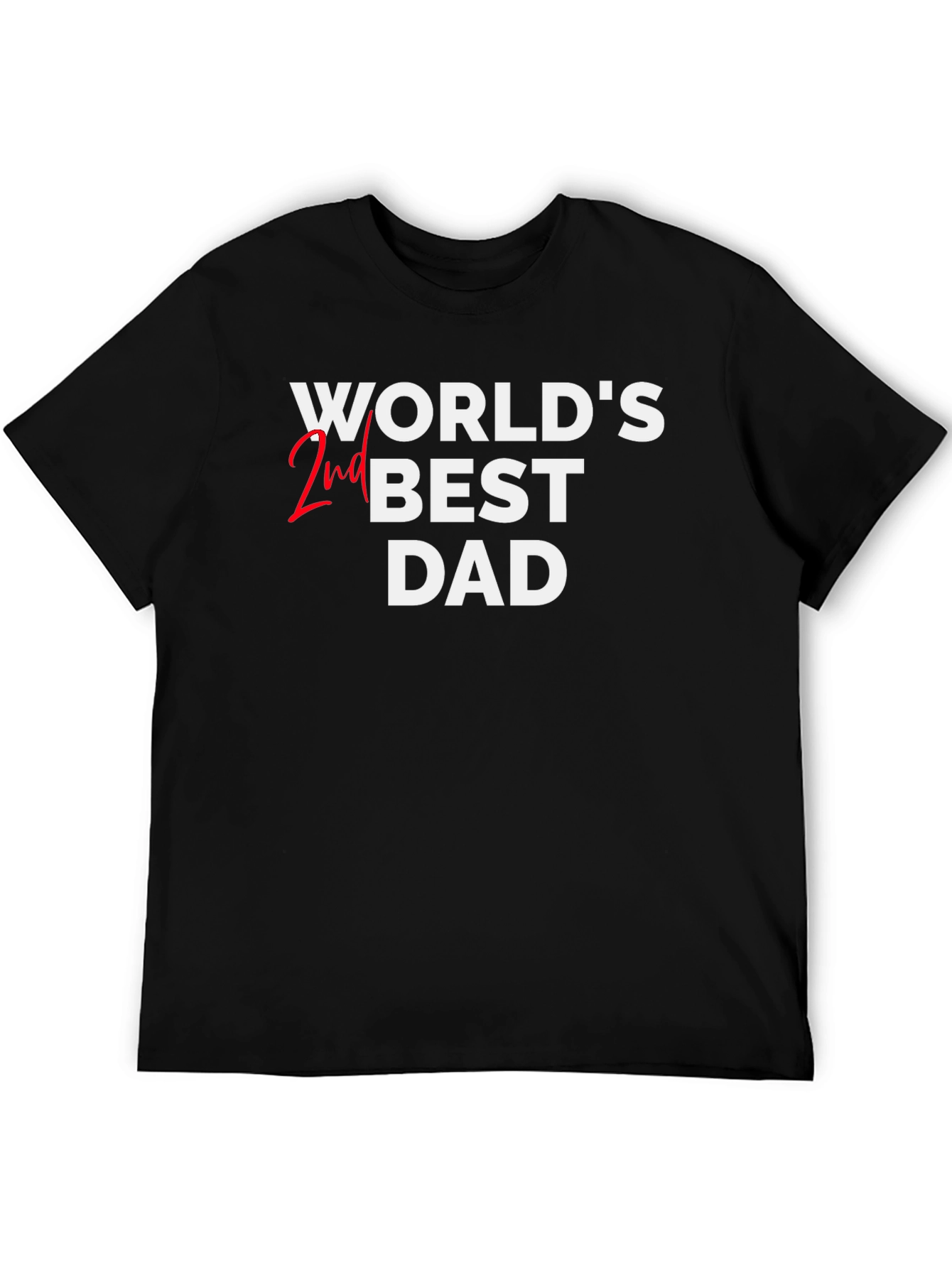 Black World's 2nd Best Dad Black T-Shirt view 5