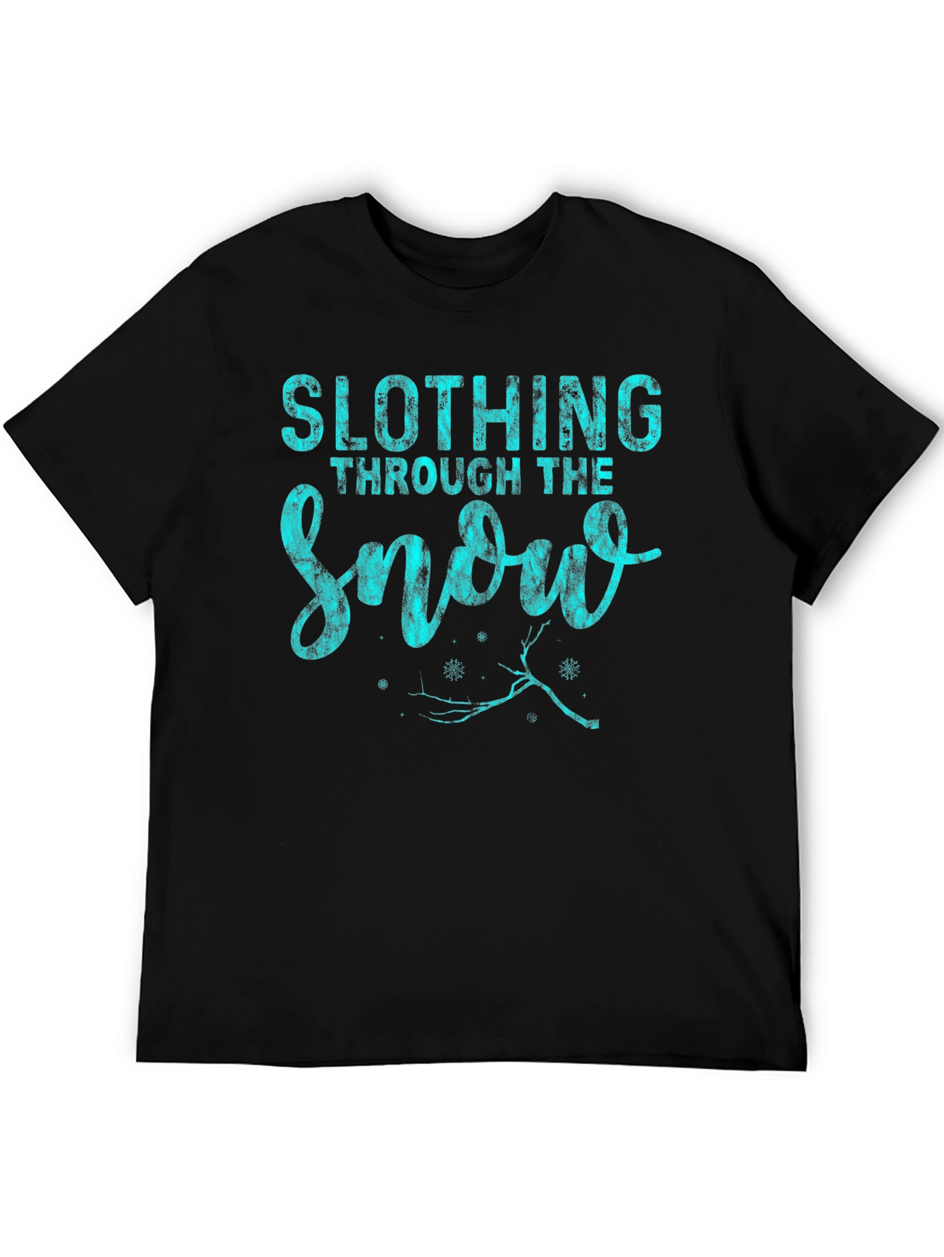 Black Slothing Through the Snow Men's Graphic T-Shirt view 5
