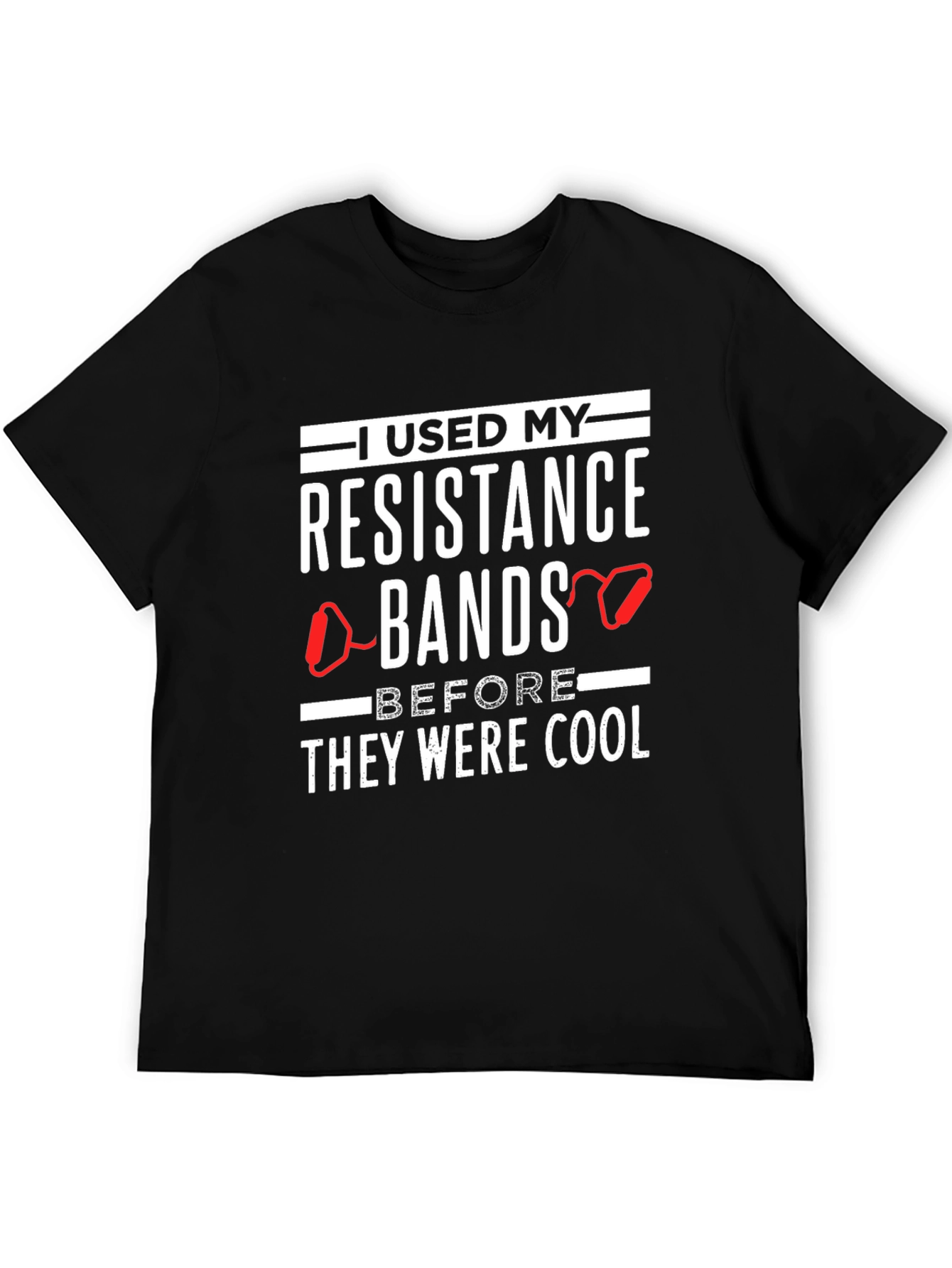 Black Resistance Bands Funny Workout T-Shirt view 5