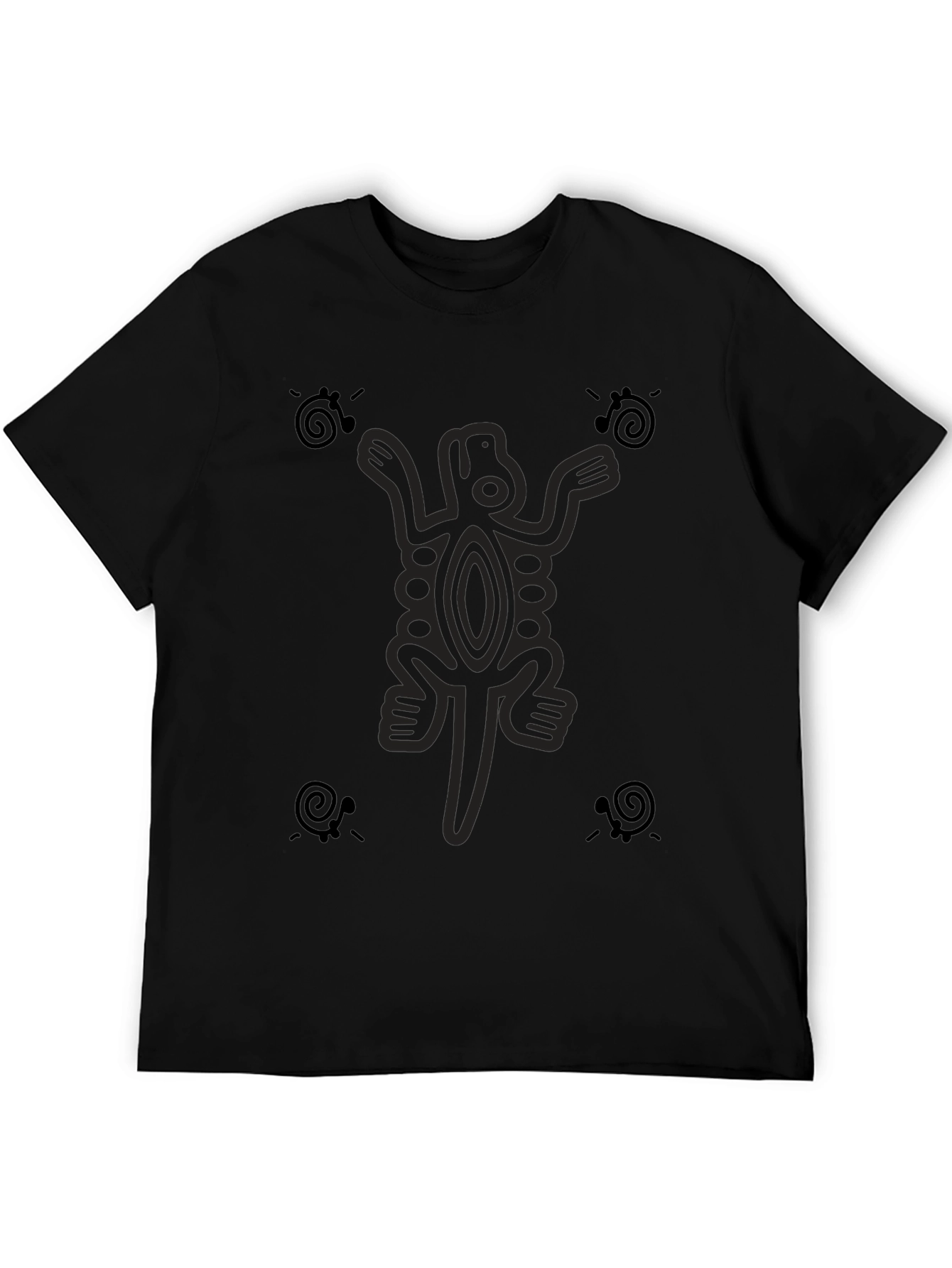 Black Aztec Print Black T-Shirt view 5