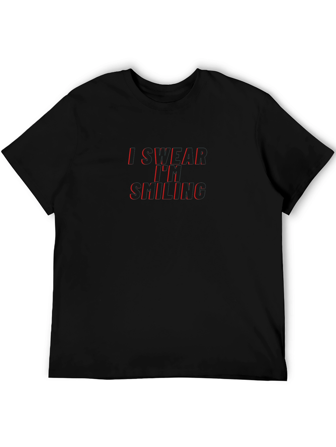Black I Swear I'm Smiling Graphic Tee - Black view 5
