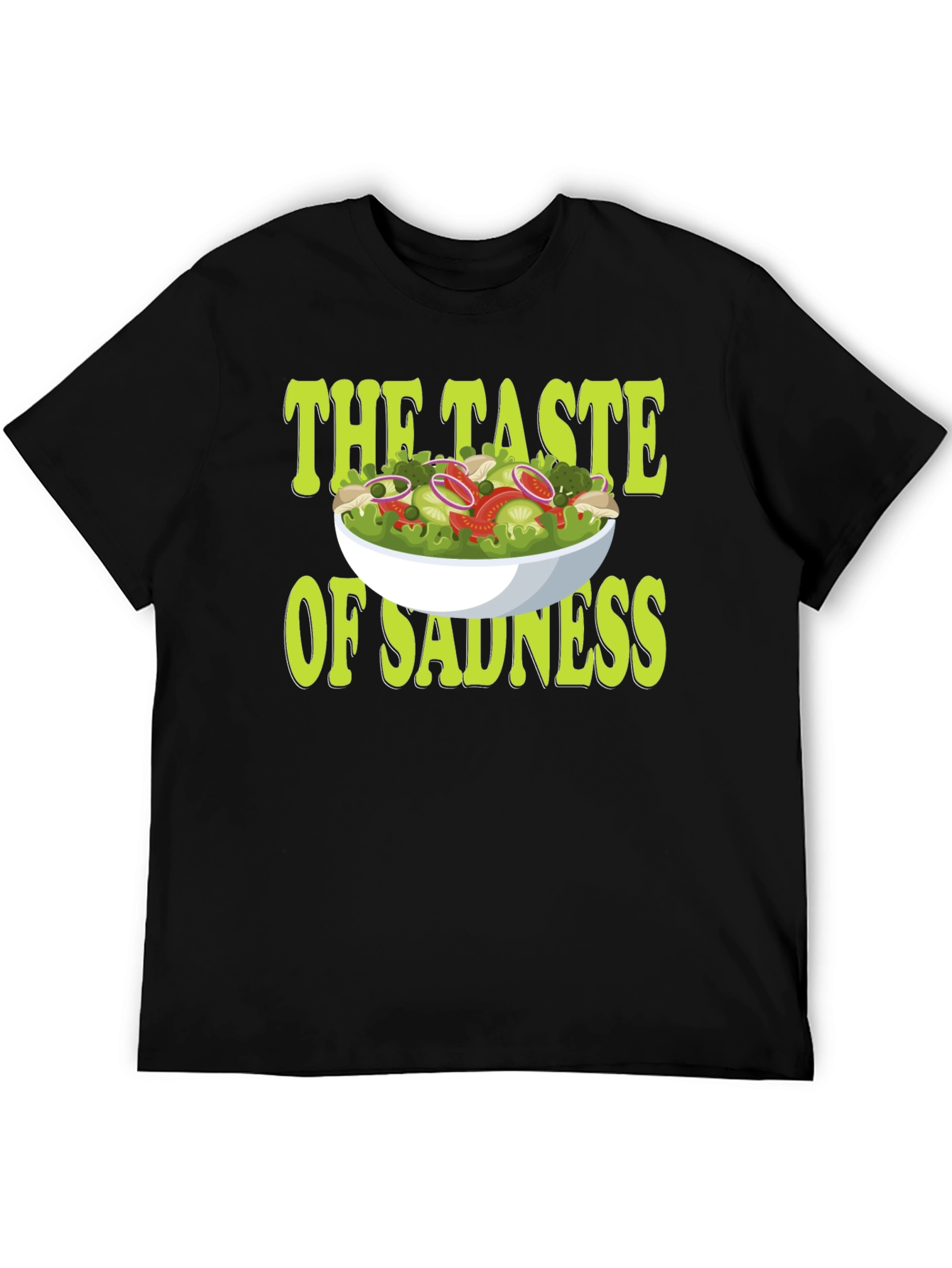 Black Taste of Sadness Salad Graphic T-Shirt view 5