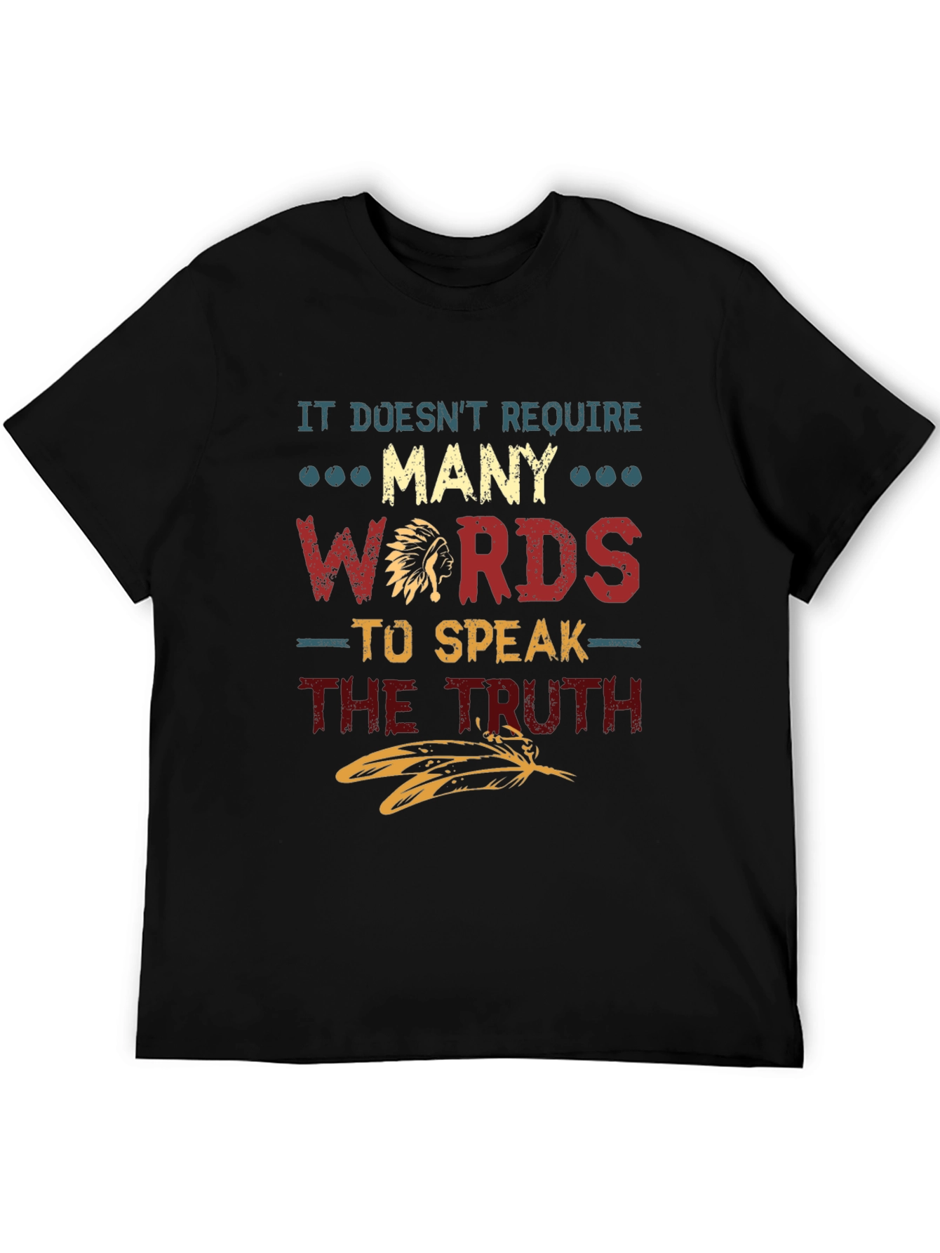 Black Truthful Words Graphic Tee - Stylish Cotton Blend view 5