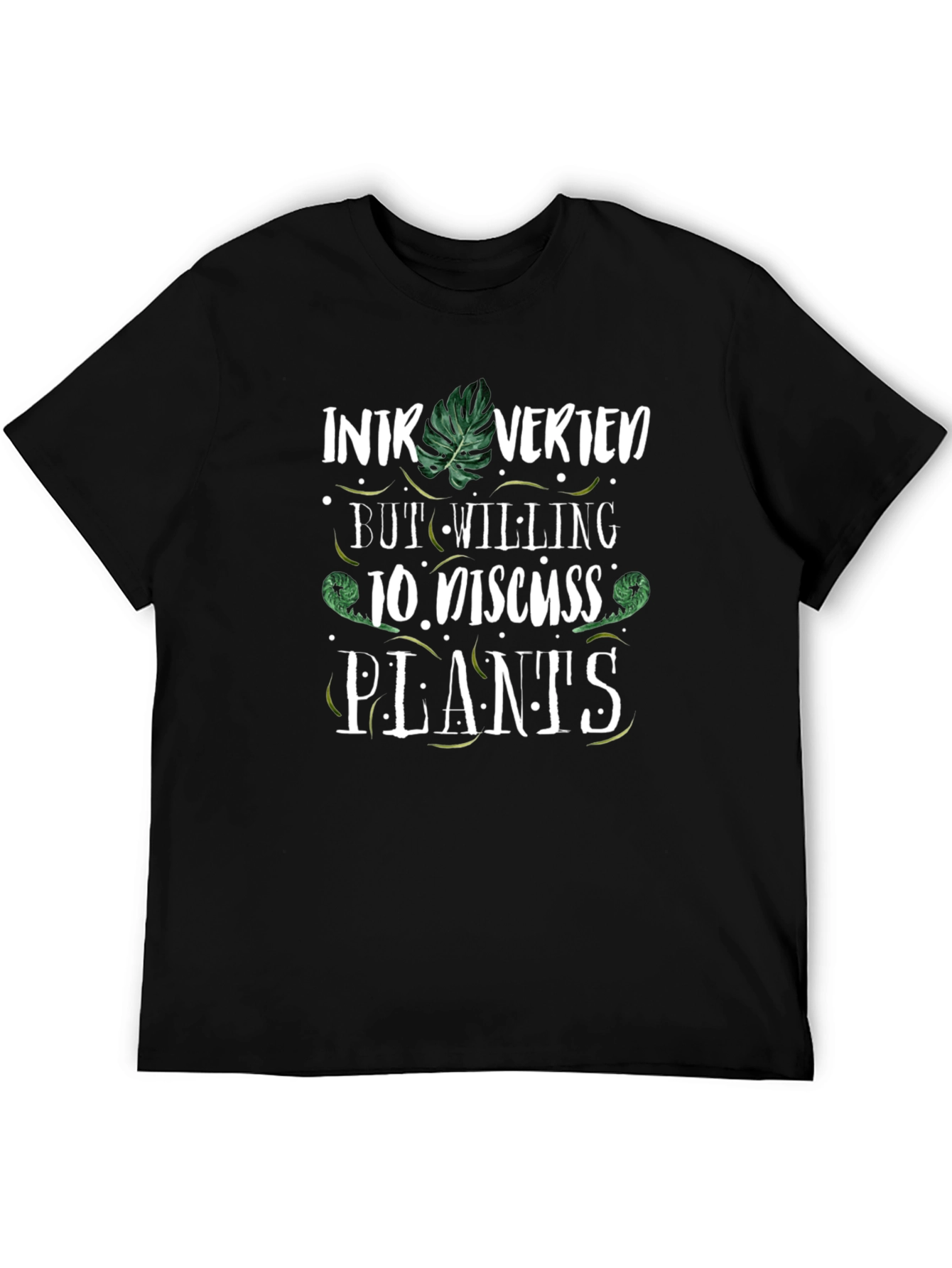 Black Introverted Plant Lover Black T-Shirt view 5