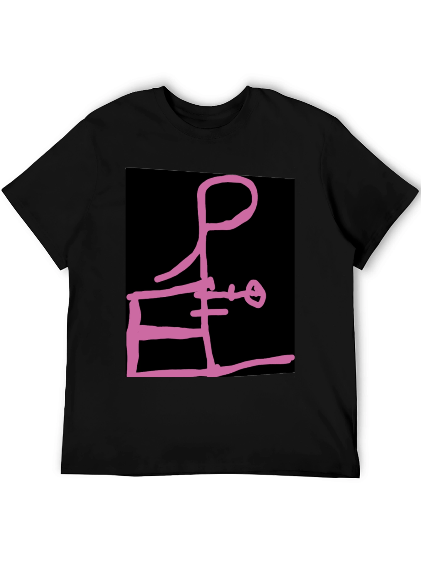 Black Abstract Graphic Tee - Black view 5