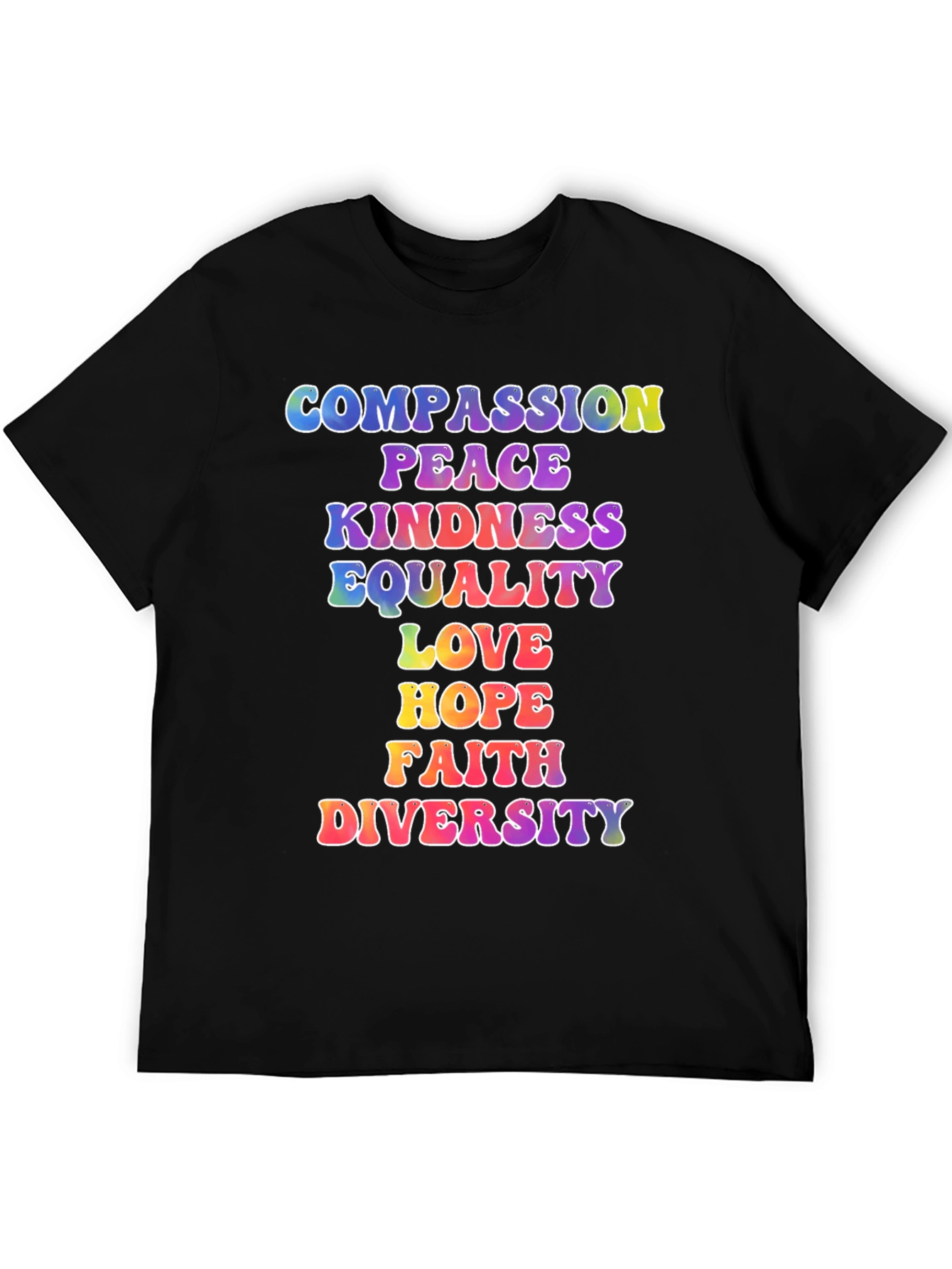 Black Compassion Peace Kindness Equality T-Shirt view 5