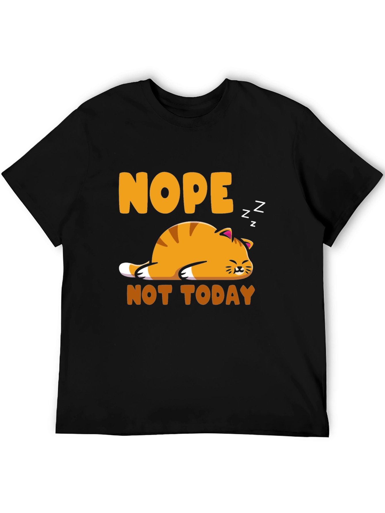 Black Nope Not Today Cat Graphic Tee view 5