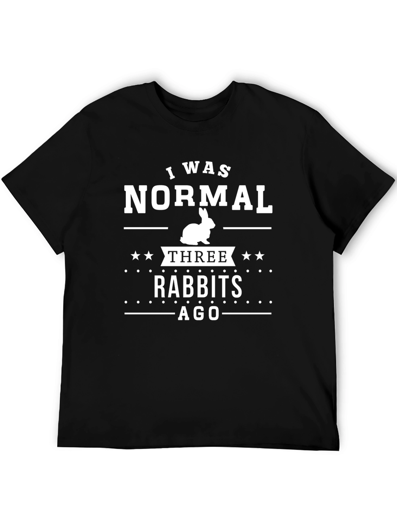 Black Funny Rabbit T-Shirt - I Was Normal Three Rabbits Ago view 5