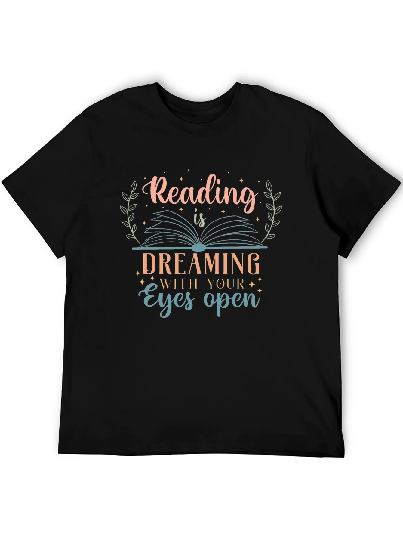 Black Reading is Dreaming Open Eyes T-Shirt view 5