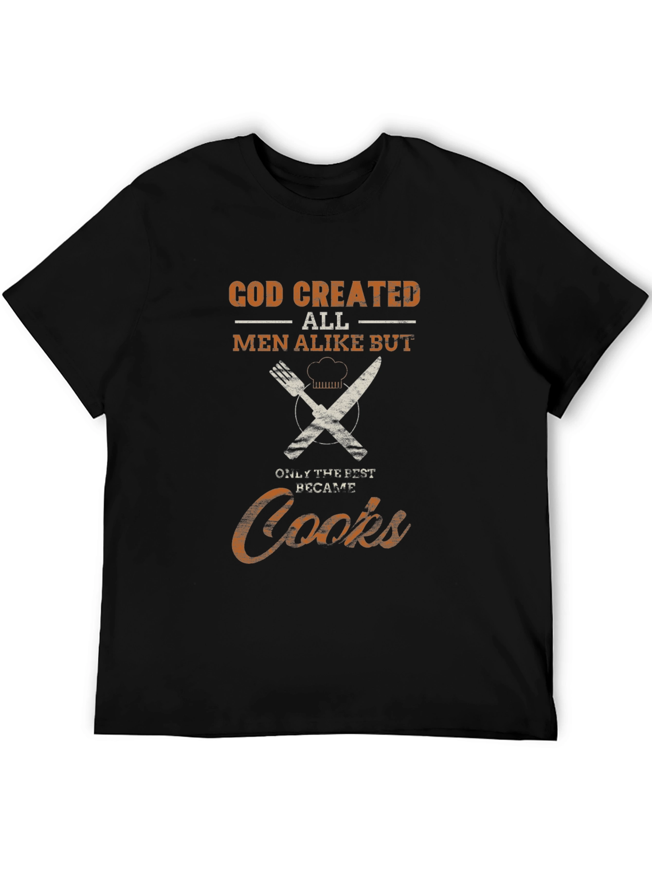 Black God Created Cooks - Black Graphic T-Shirt view 5