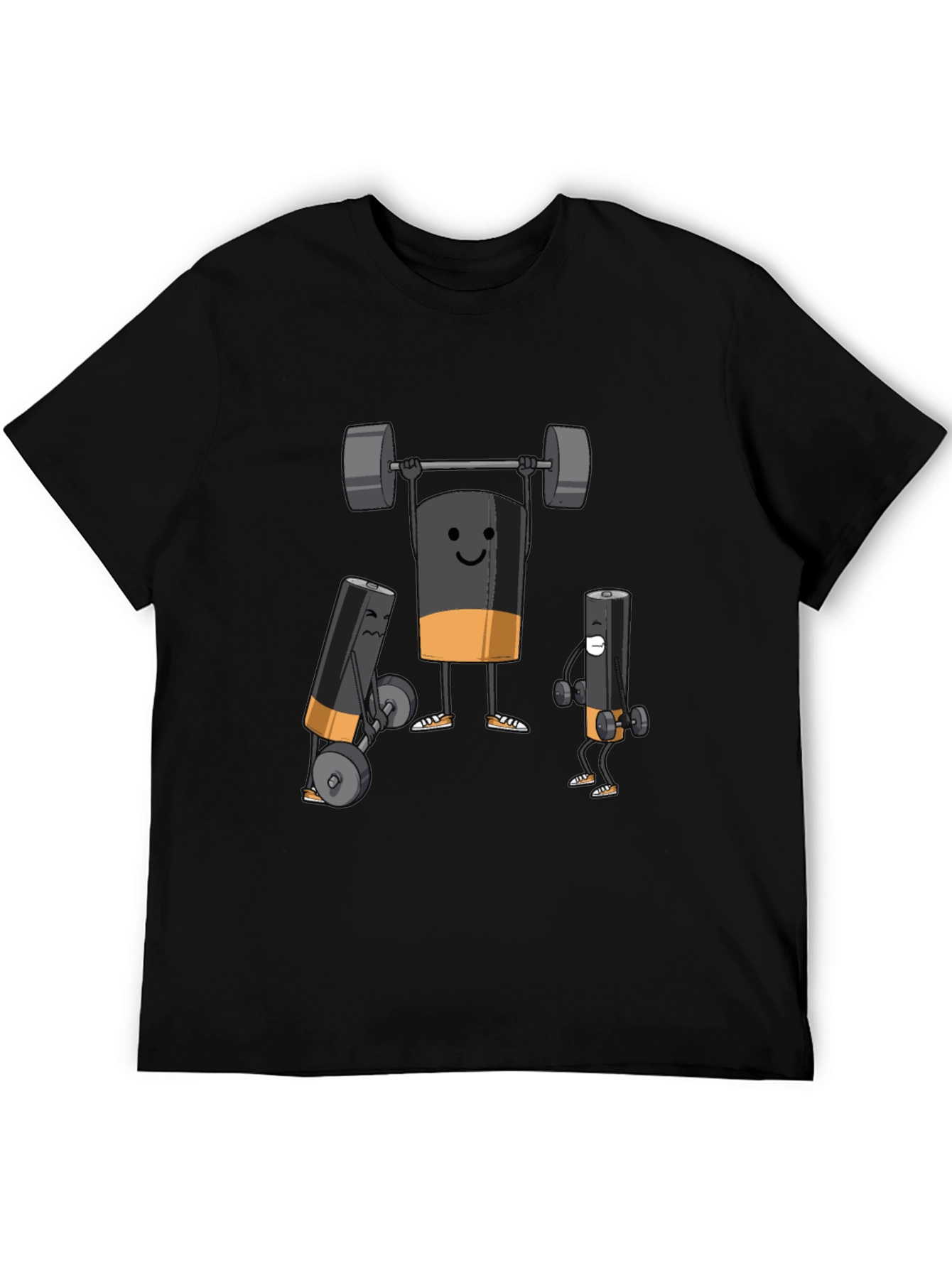 Black Battery Powerlifting Graphic T-Shirt view 5