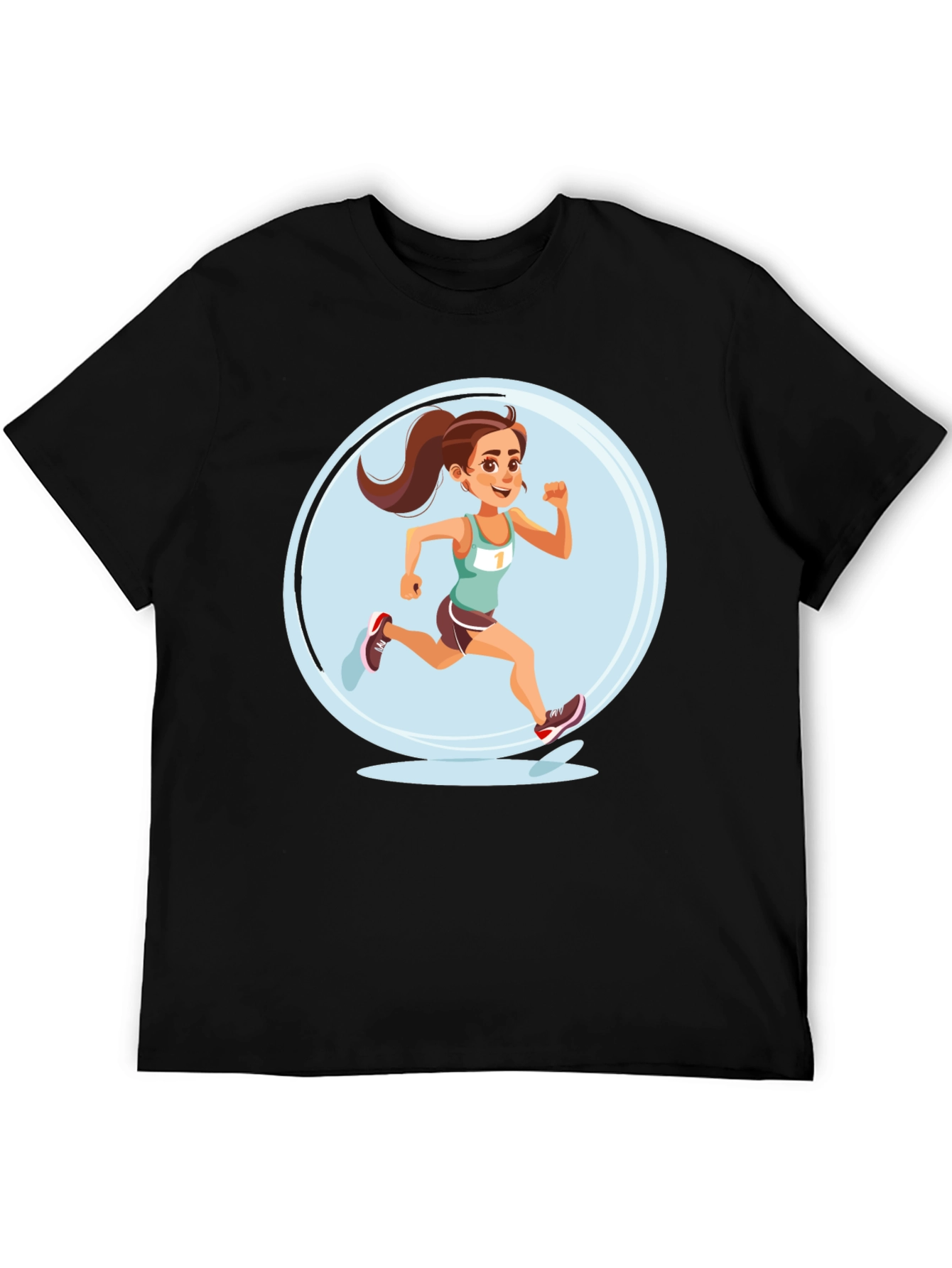 Black Running Girl Graphic Tee view 5