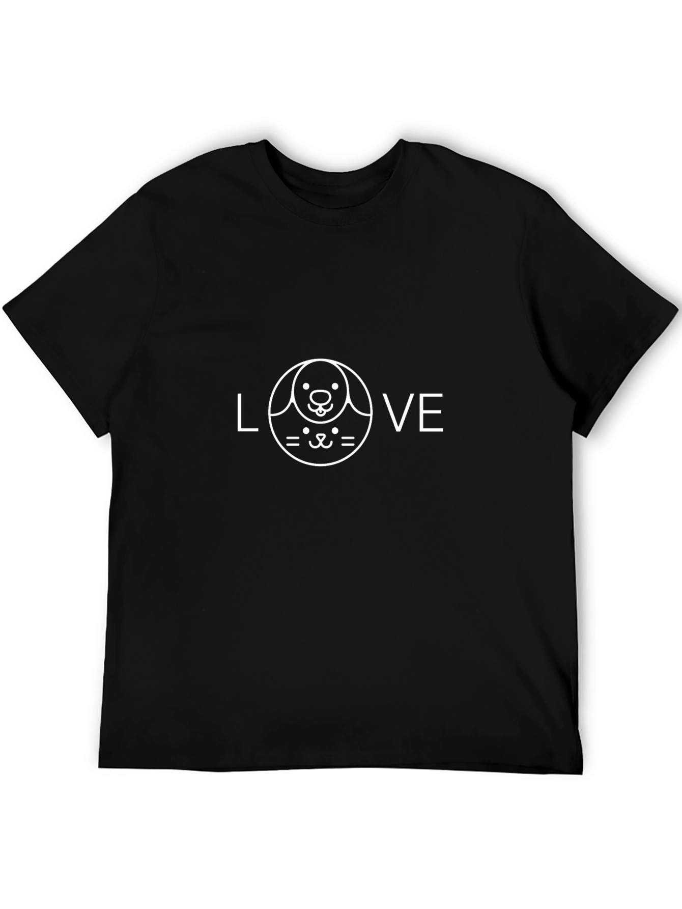 Black Love Dog Cat T-Shirt, Pet Lover Tee view 5