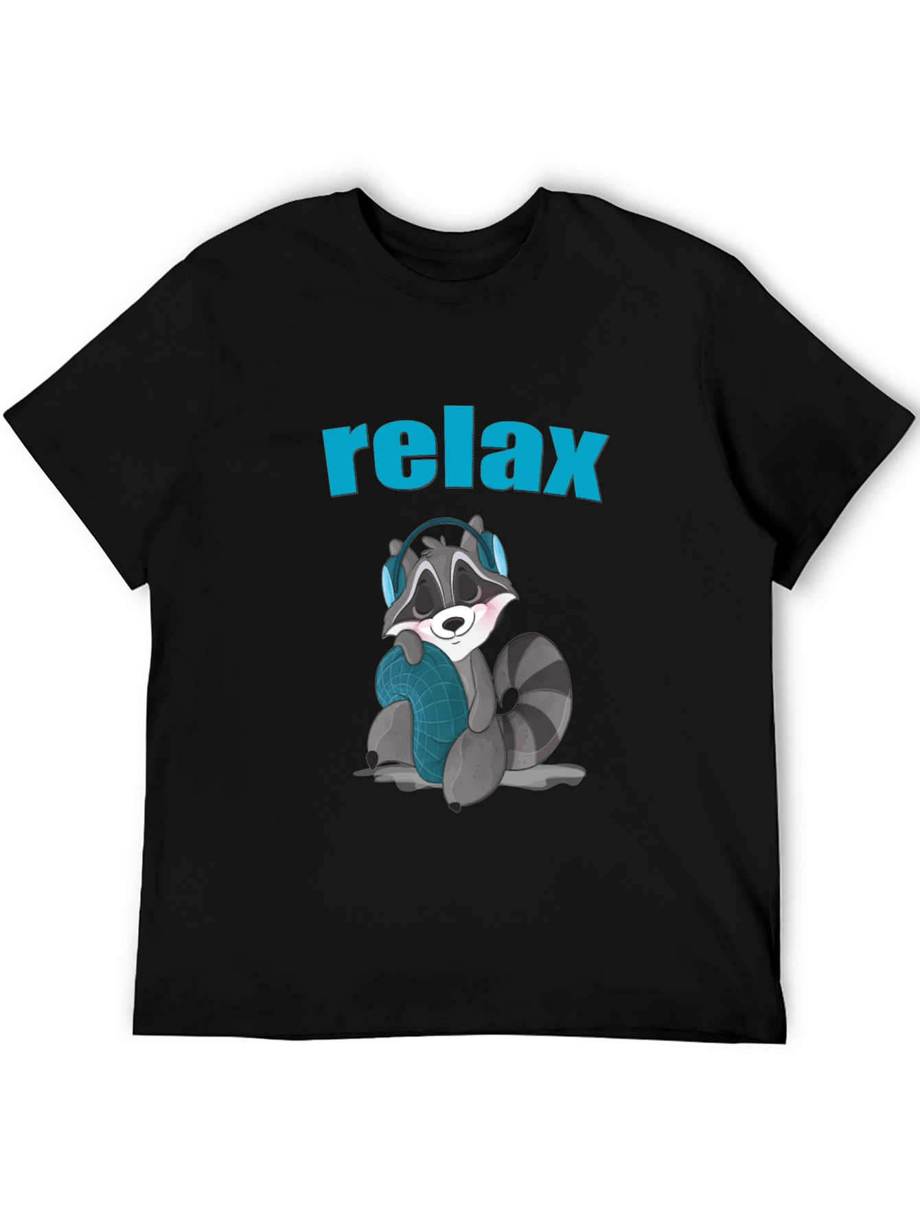 Black Relaxing Raccoon Graphic Tee view 5