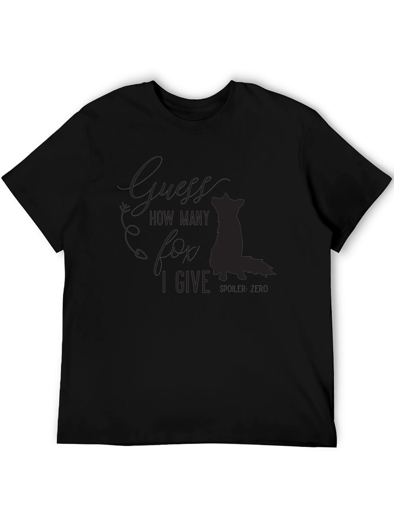 Black Guess How Many Fox I Give, Black T-Shirt view 5
