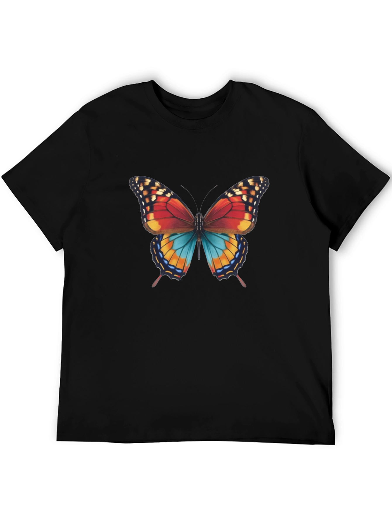 Black Butterfly Graphic Print Men's T-Shirt view 5