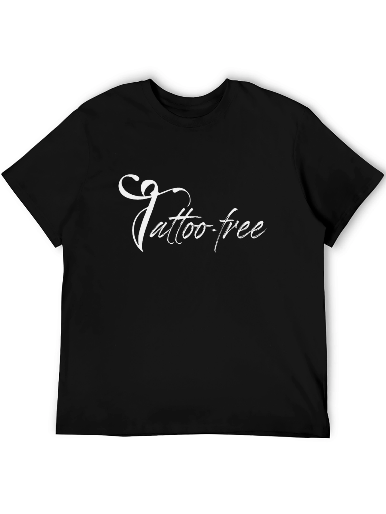 Black Tattoo-Free Black T-Shirt, Novelty Graphic Tee view 5