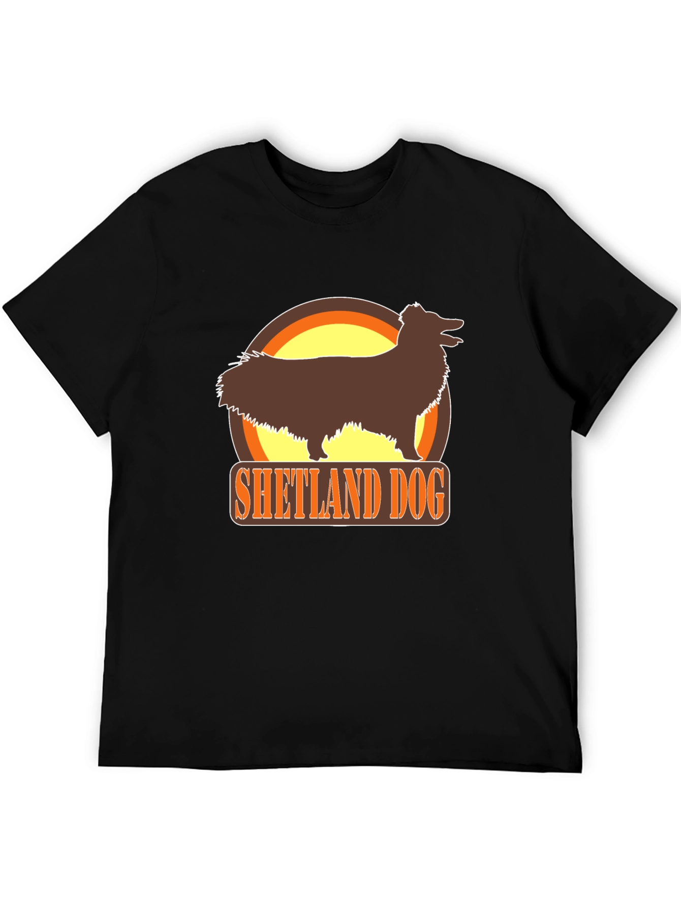 Black Shetland Dog Black T-Shirt view 5