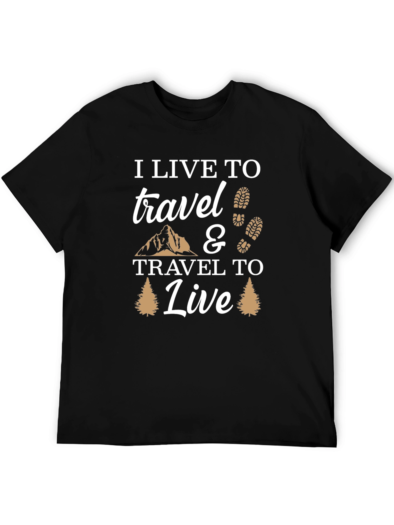 Black I Live to Travel Graphic T-Shirt - Adventure Ready! view 5
