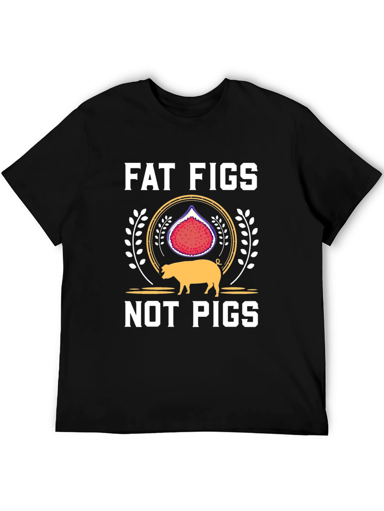 Black Fat Figs Not Pigs Graphic Tee view 5