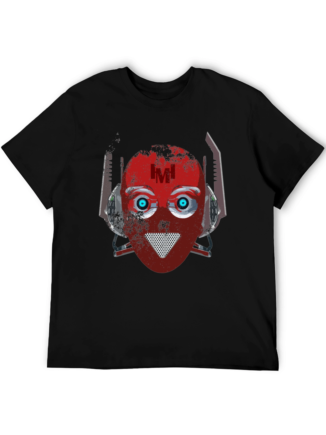 Black Robot Head Graphic T-Shirt - Cool Sci-Fi Design view 5