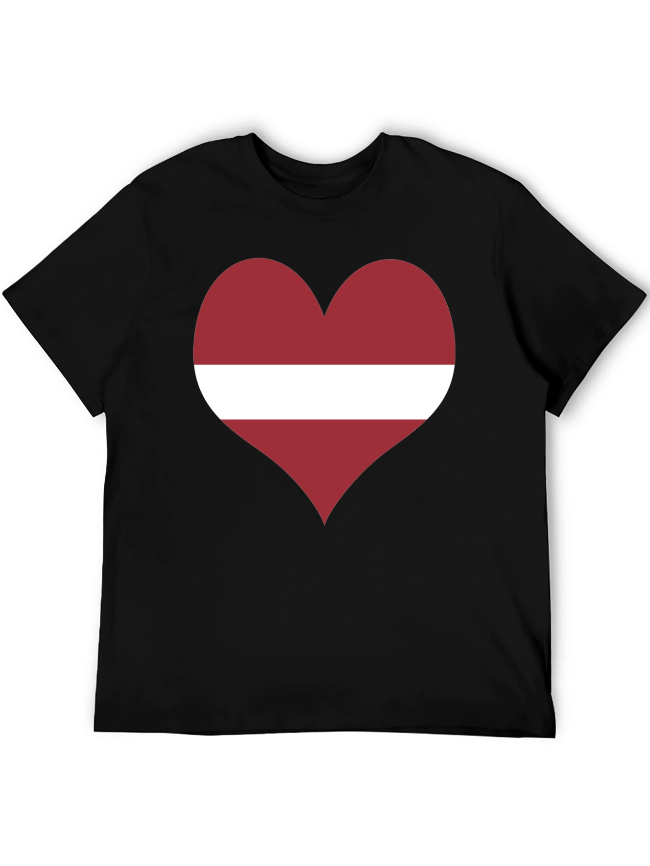 Black Latvia Flag Heart T-Shirt - Show Your Love! view 5