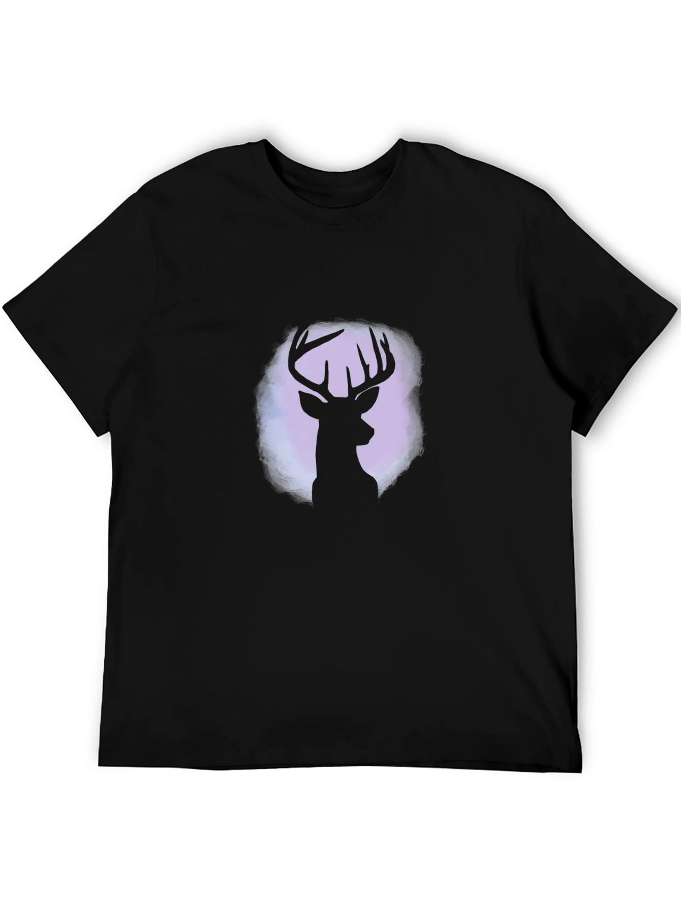 Black Deer Silhouette Graphic Tee - Black Cotton Blend view 5