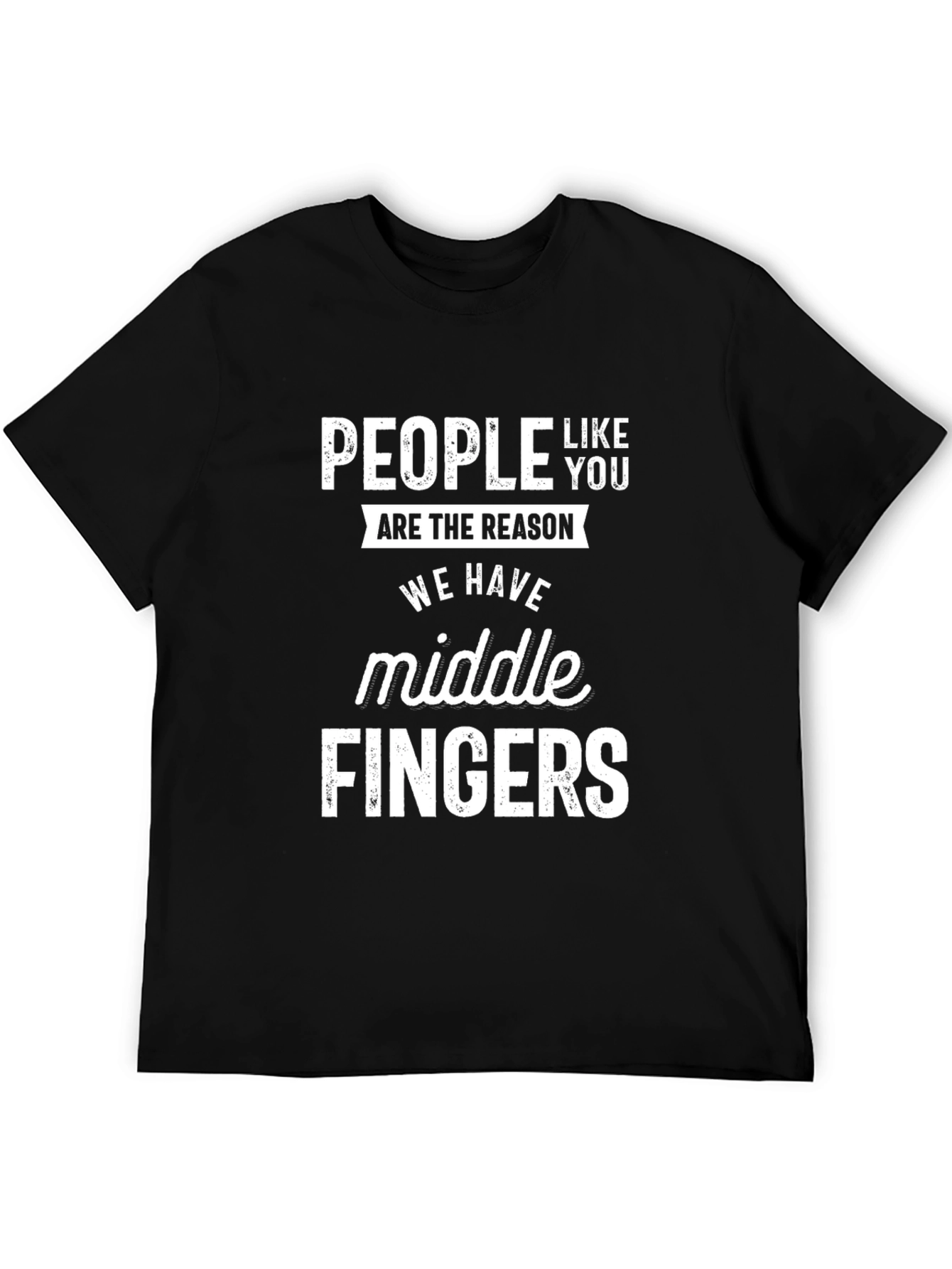 Black People Like You Middle Fingers Graphic Tee - Black view 5