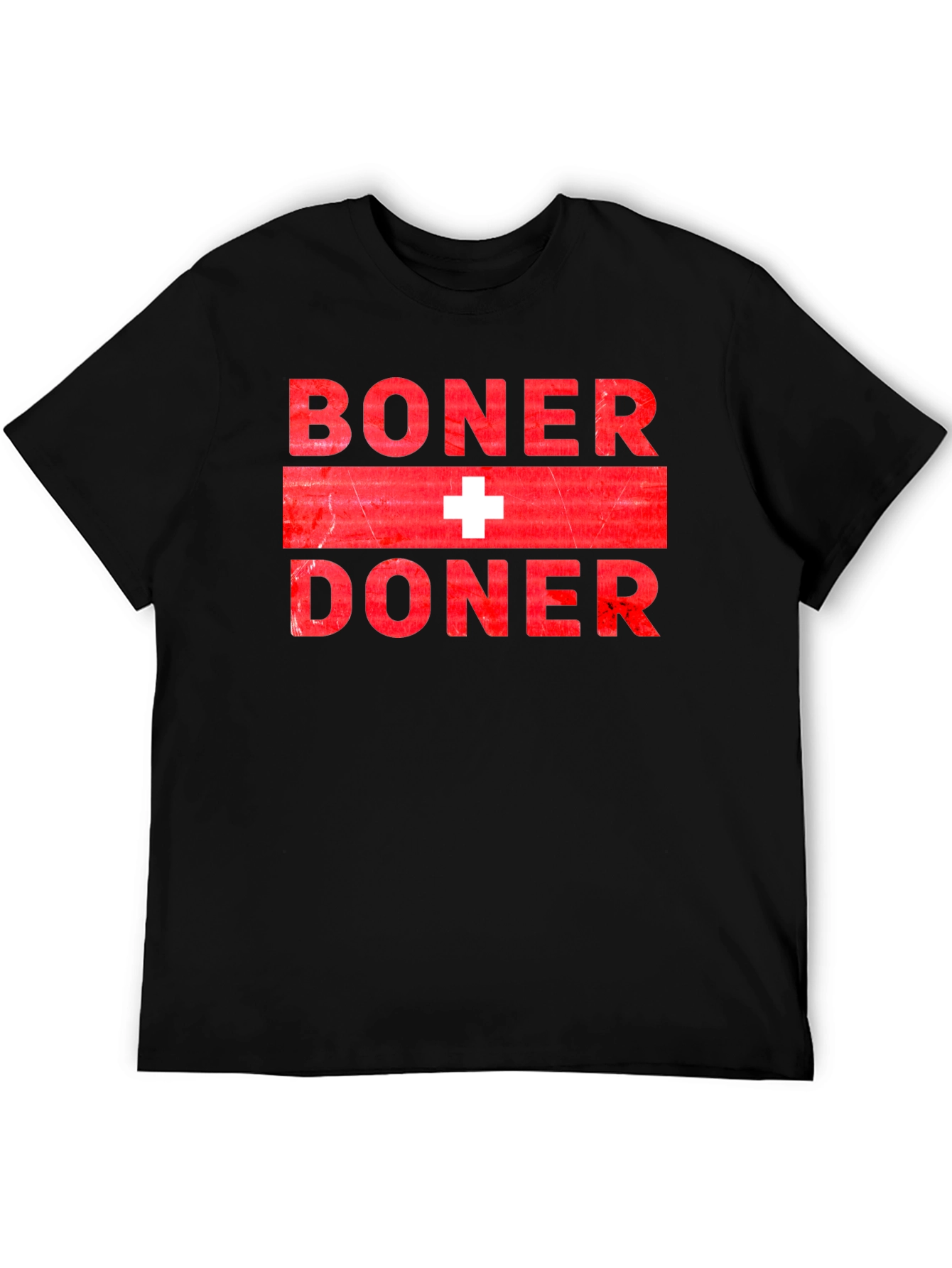 Black Boner + Doner Funny T-Shirt view 5