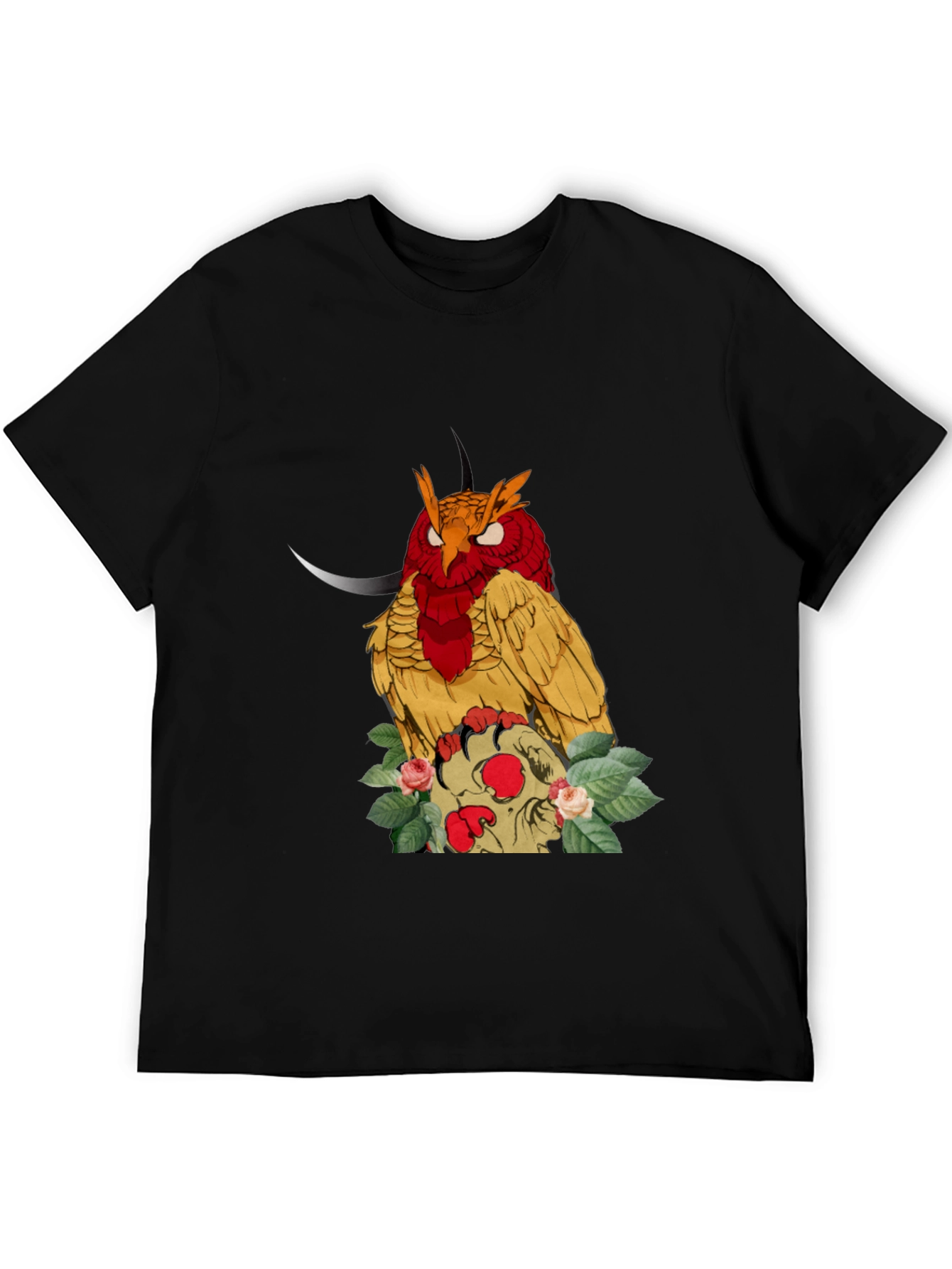 Black Owl and Skull Graphic Tee - Unique Print view 5