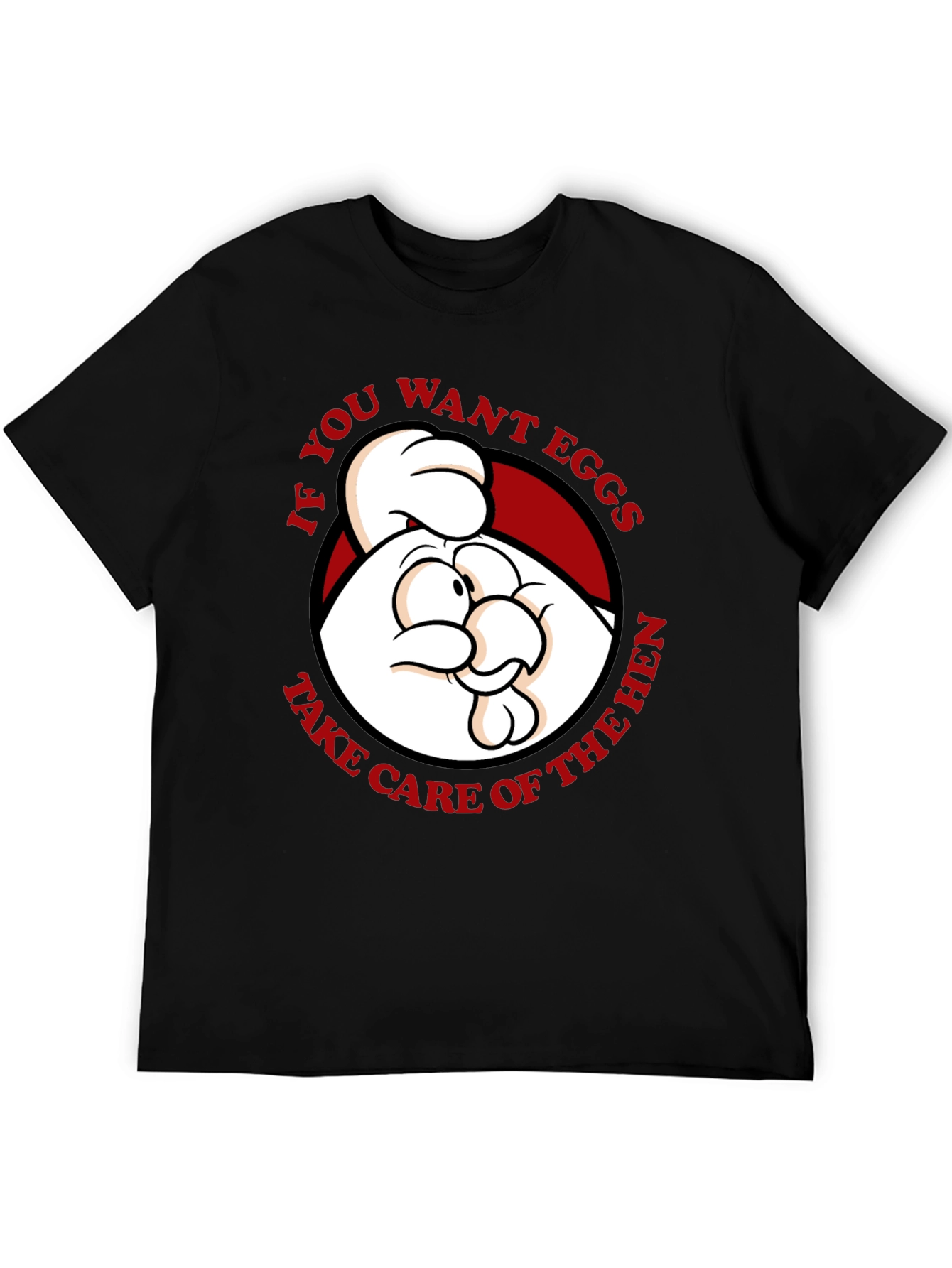 Black Funny Chicken Graphic T-Shirt - If You Want Eggs... view 5